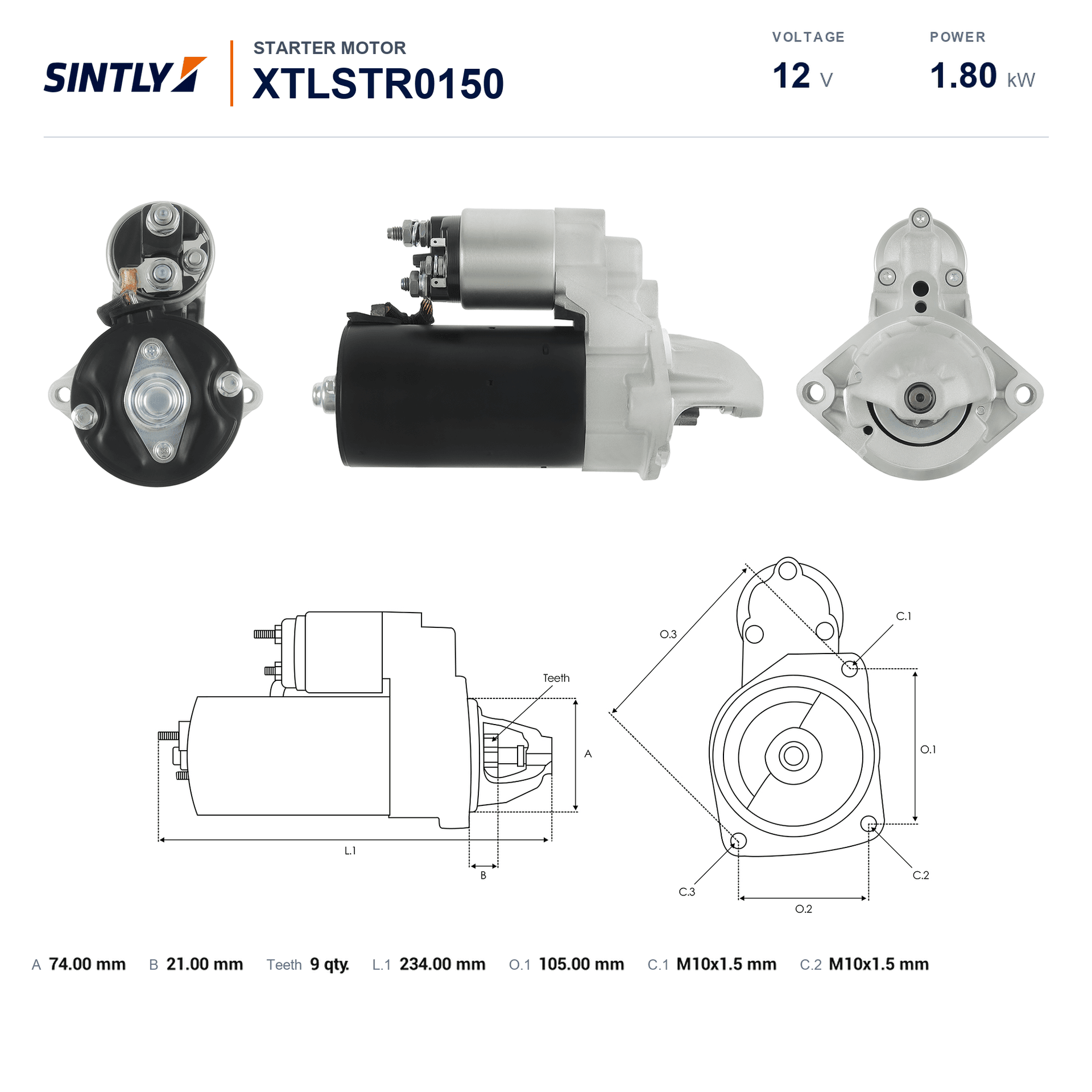 Motor de arranque XTLSTR0150