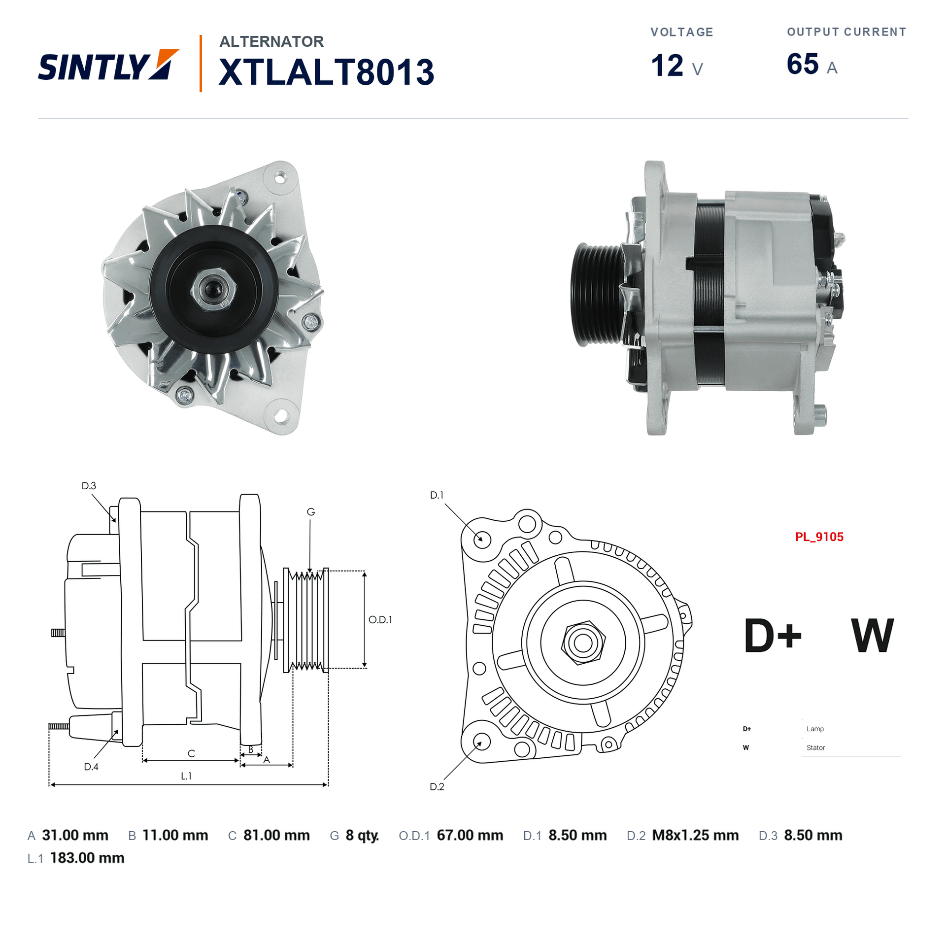 Alternator XTLALT8013