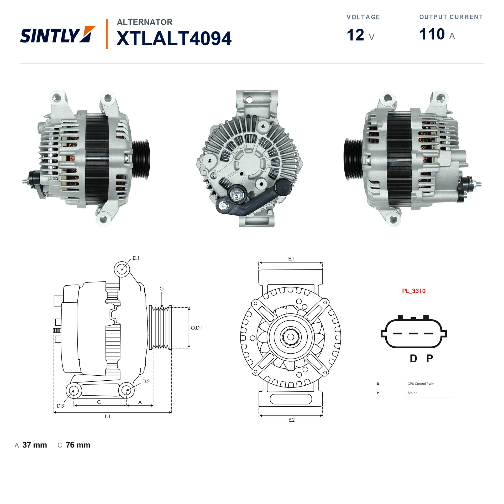 Alternator XTLALT4094