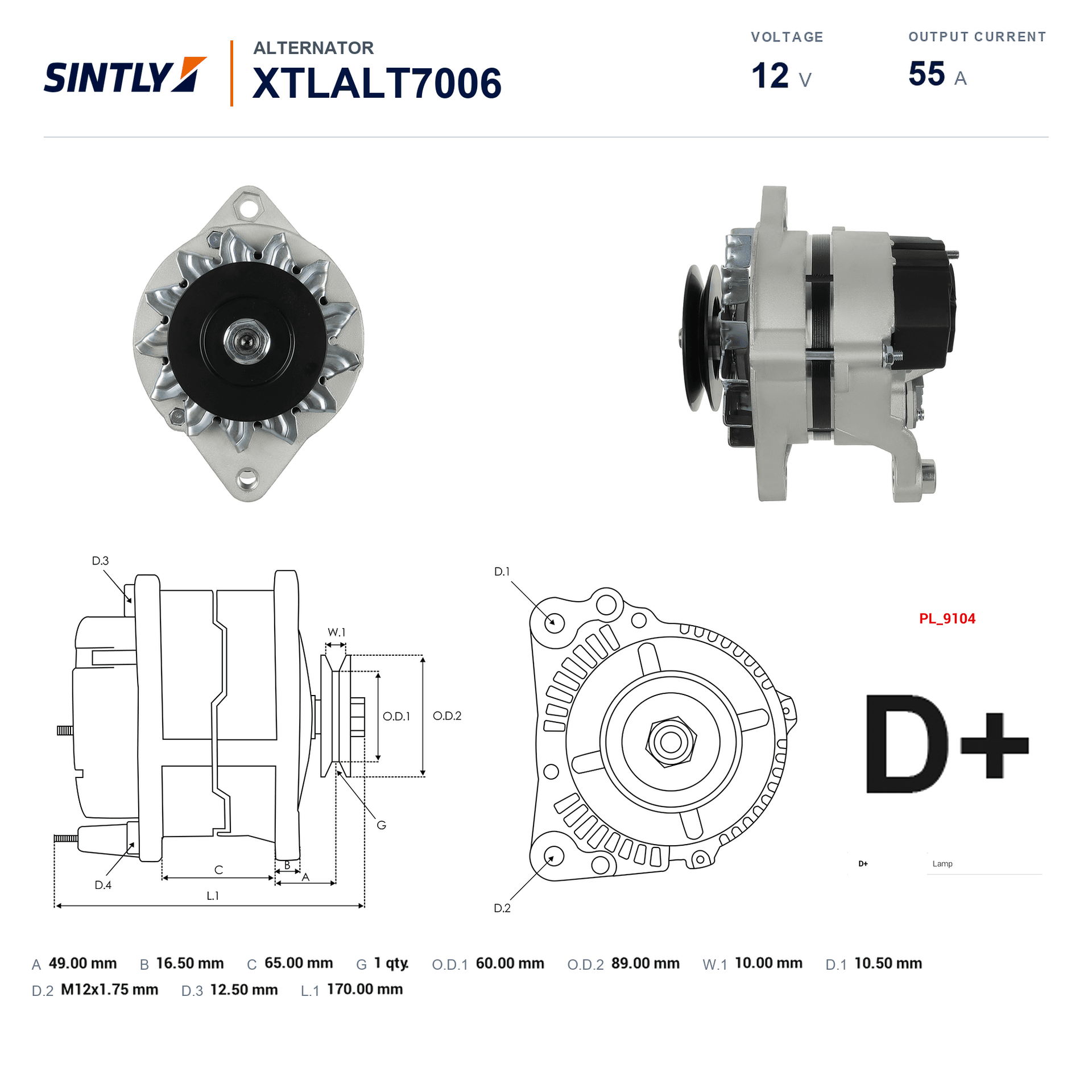 Alternator XTLALT7006