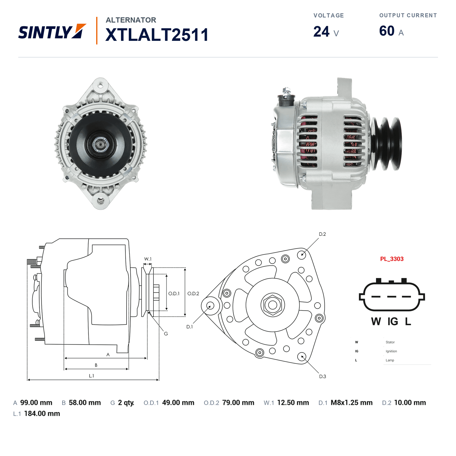 Alternator XTLALT2511