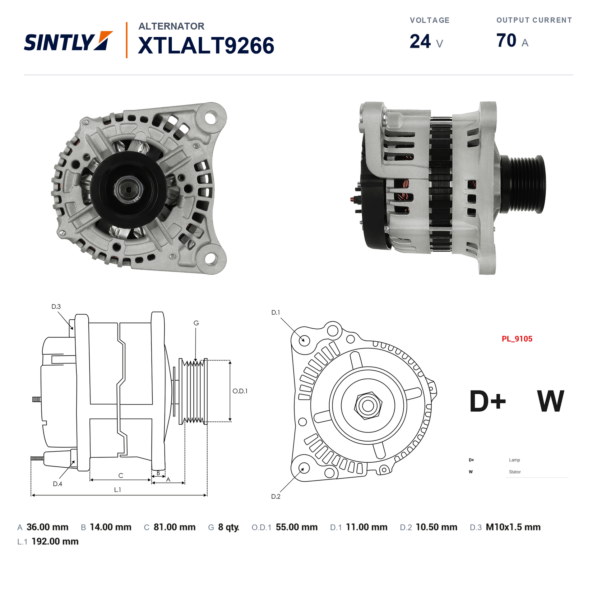 Alternator XTLALT9266