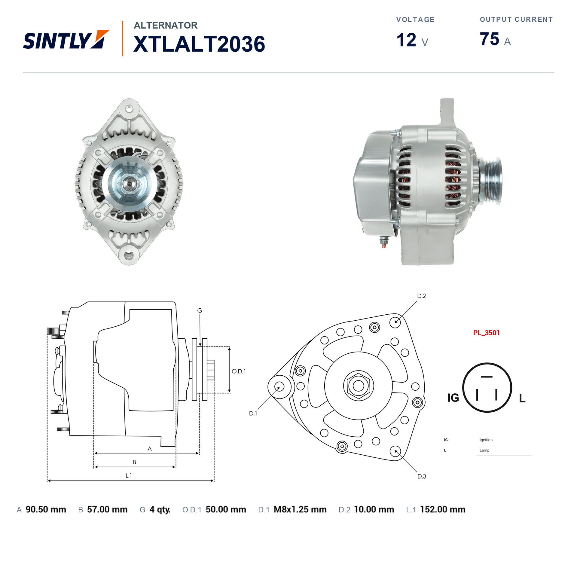 Alternator XTLALT2036