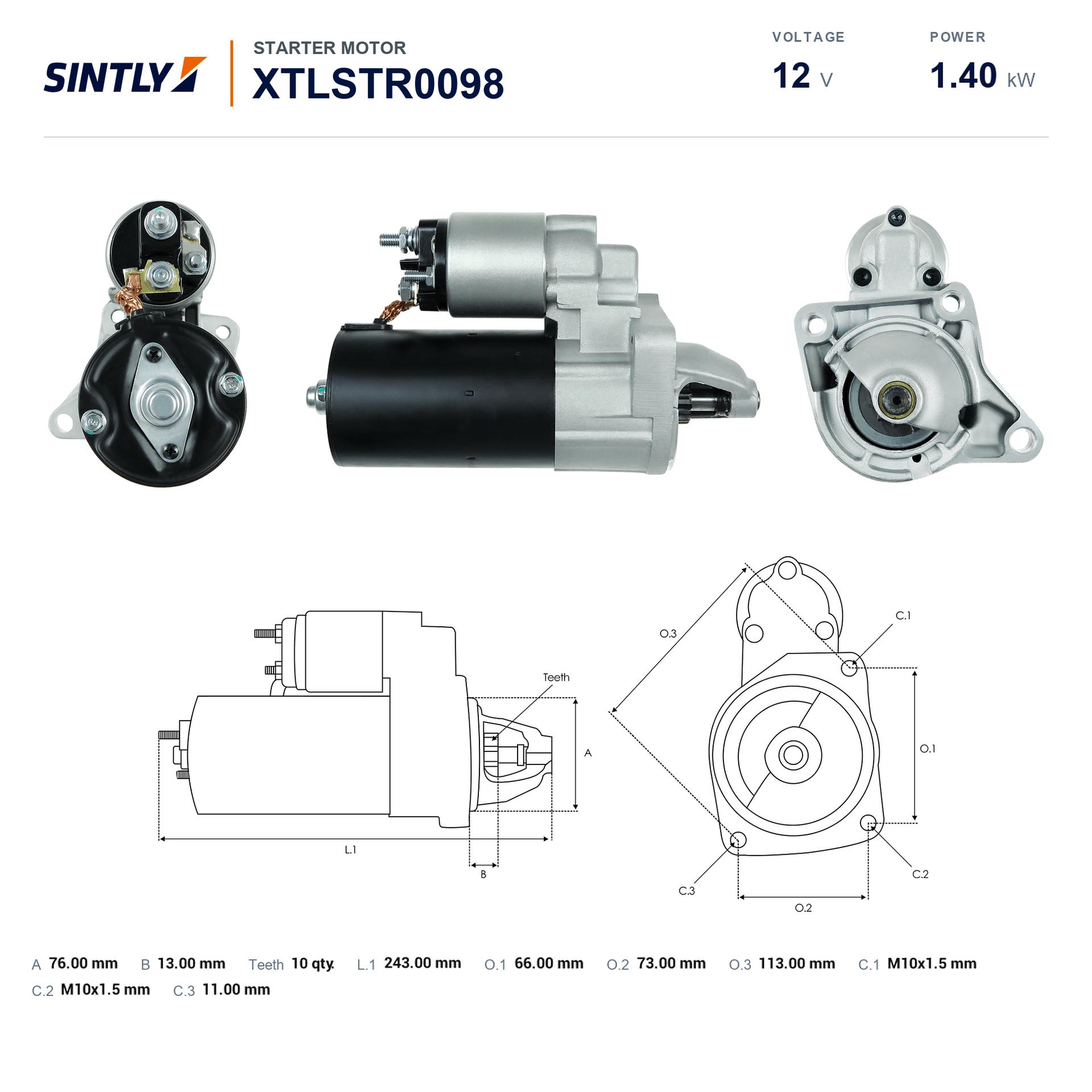 Motor de arranque XTLSTR0098