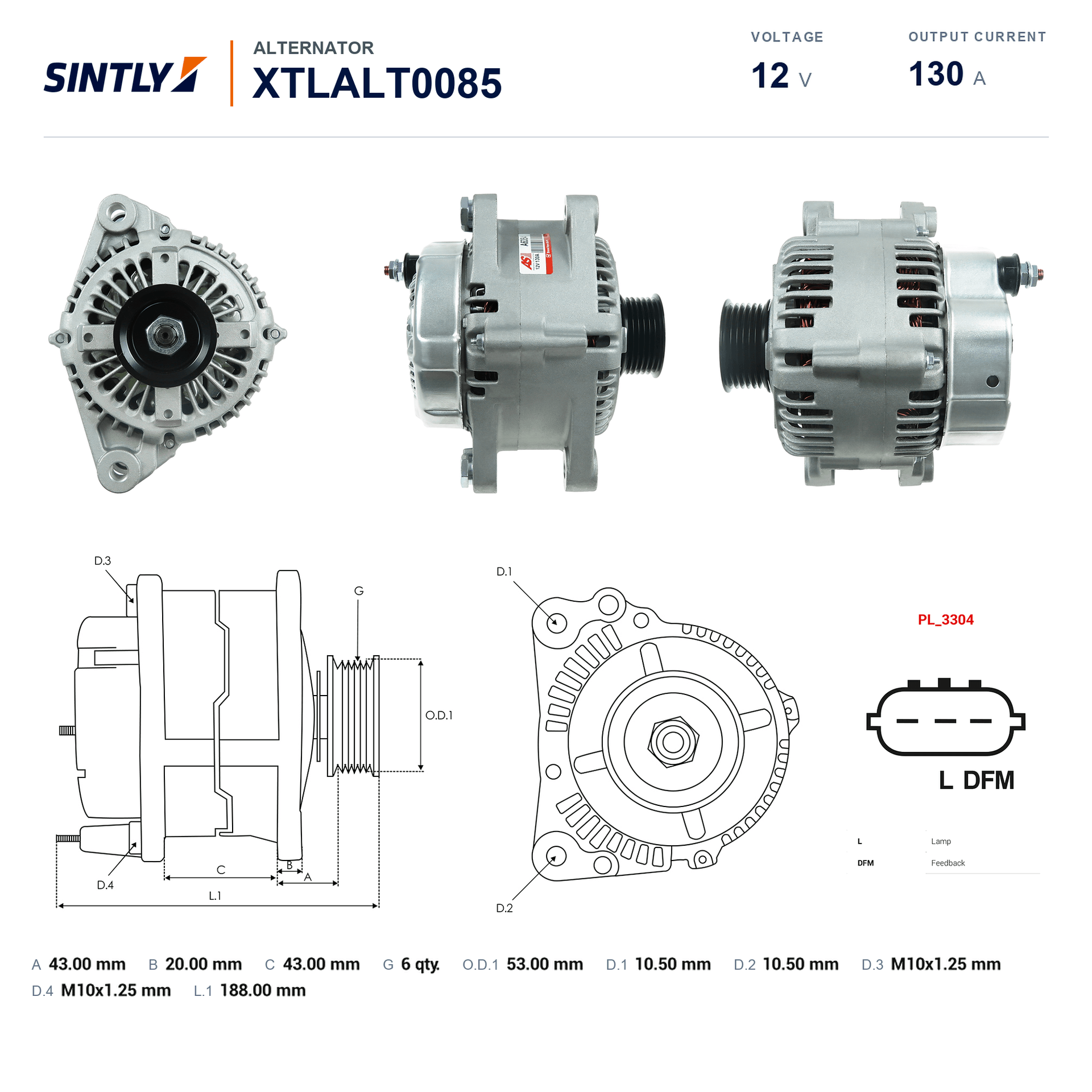 Alternator XTLALT0085