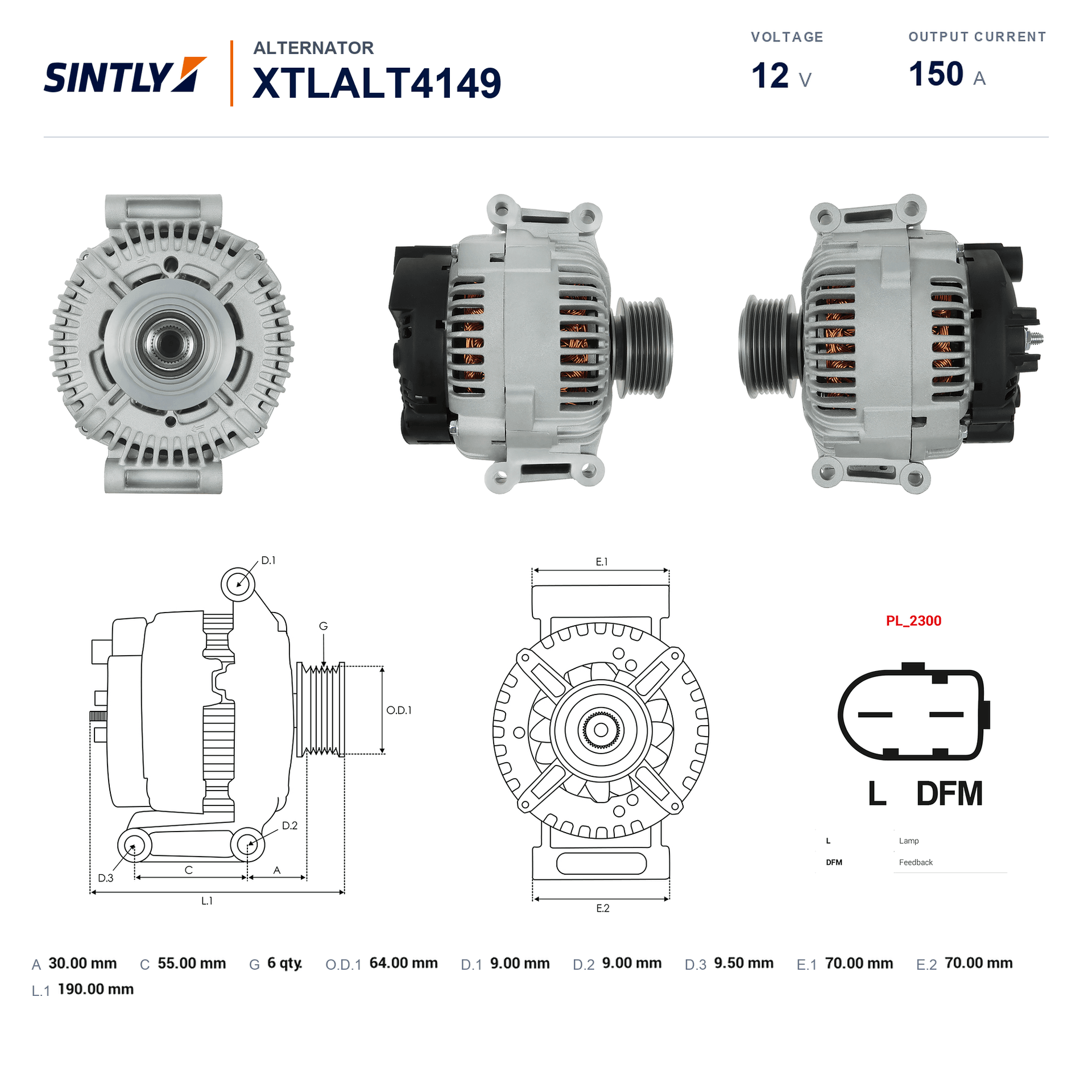 Alternator XTLALT4149