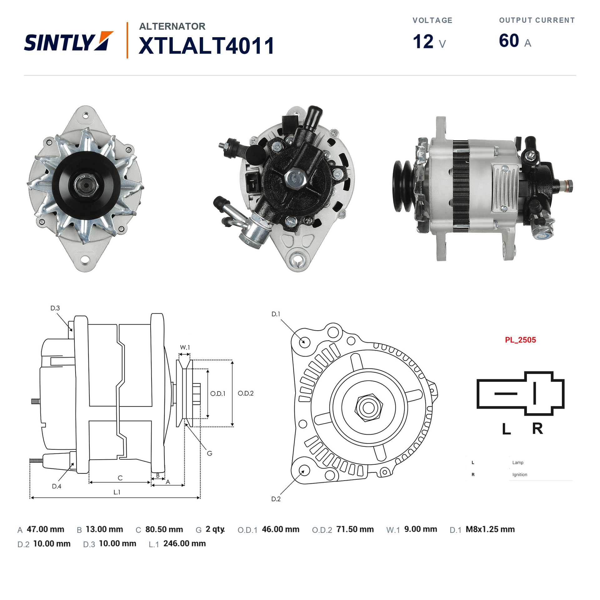 Alternator XTLALT4011