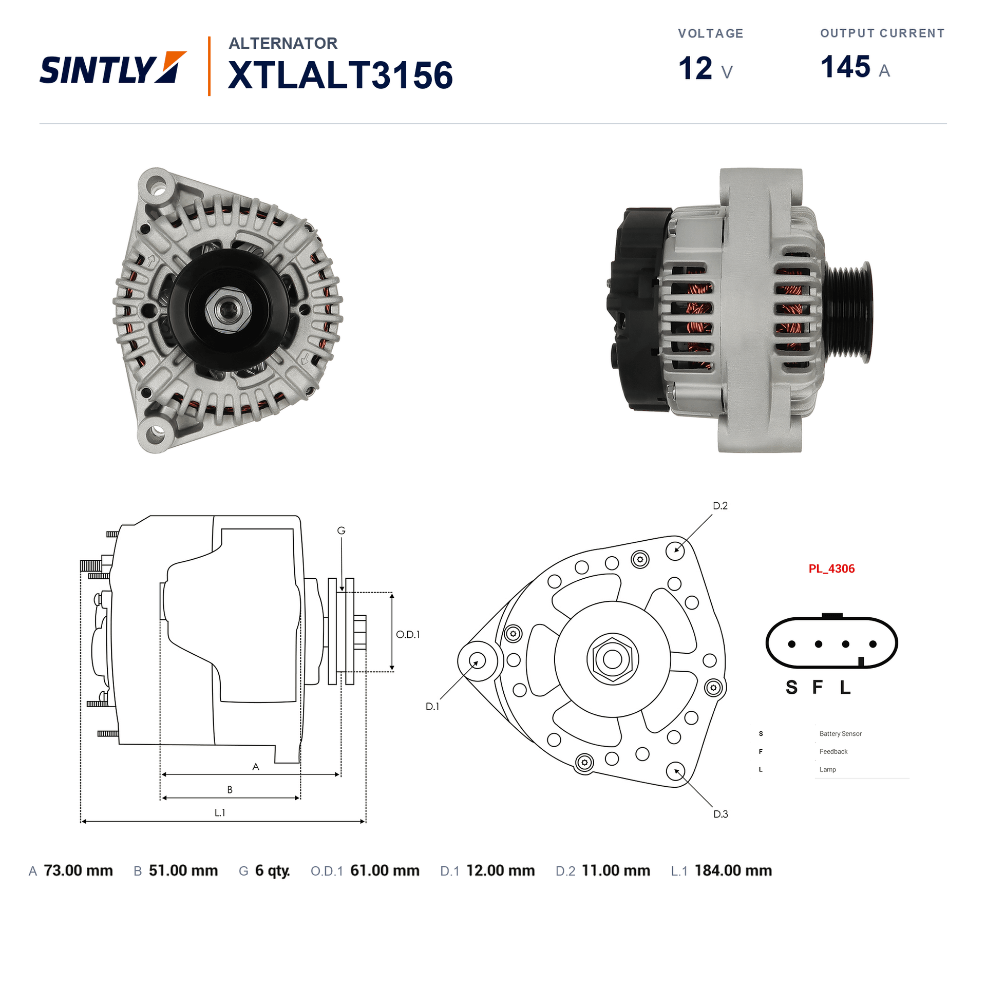 Alternator XTLALT3156