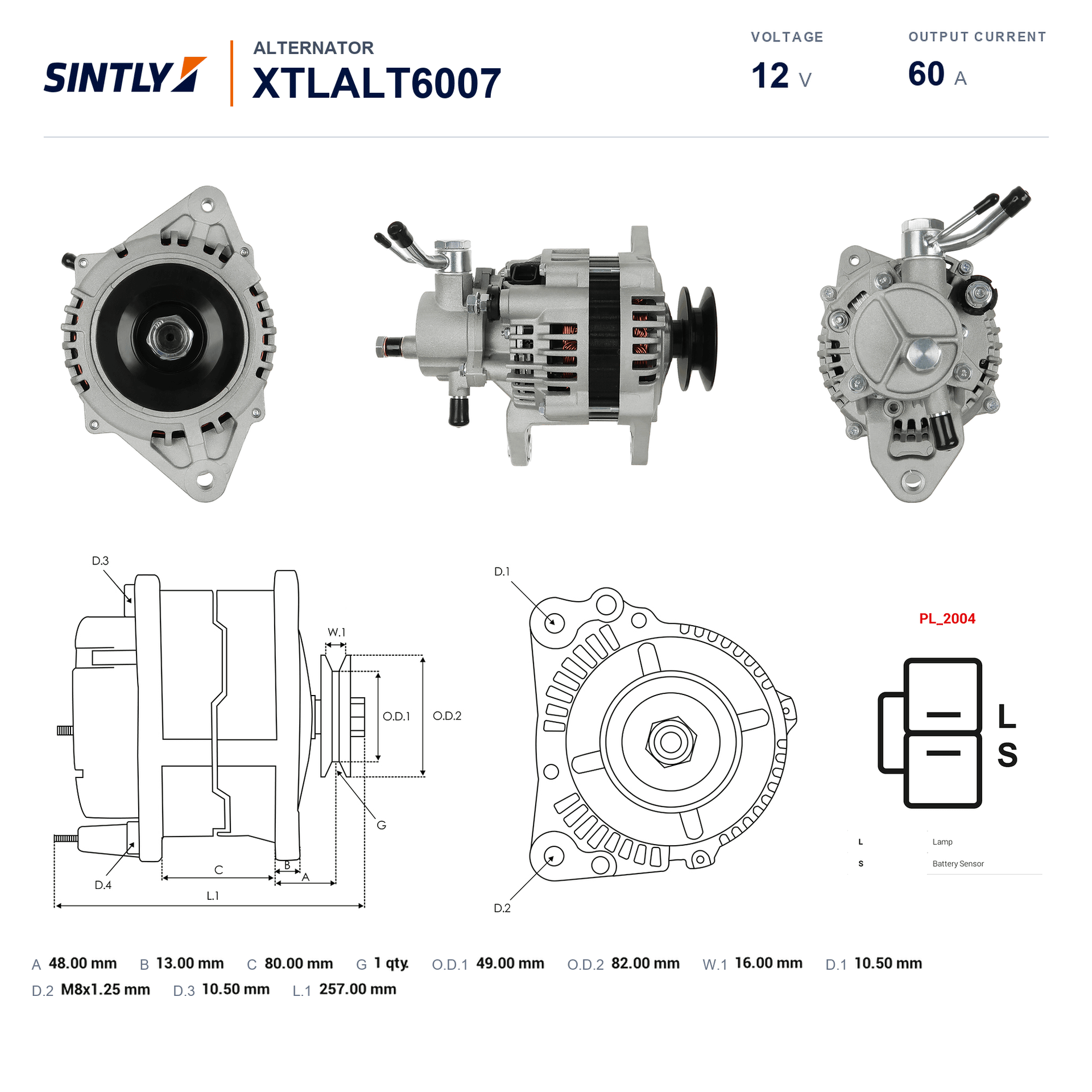 Alternator XTLALT6007