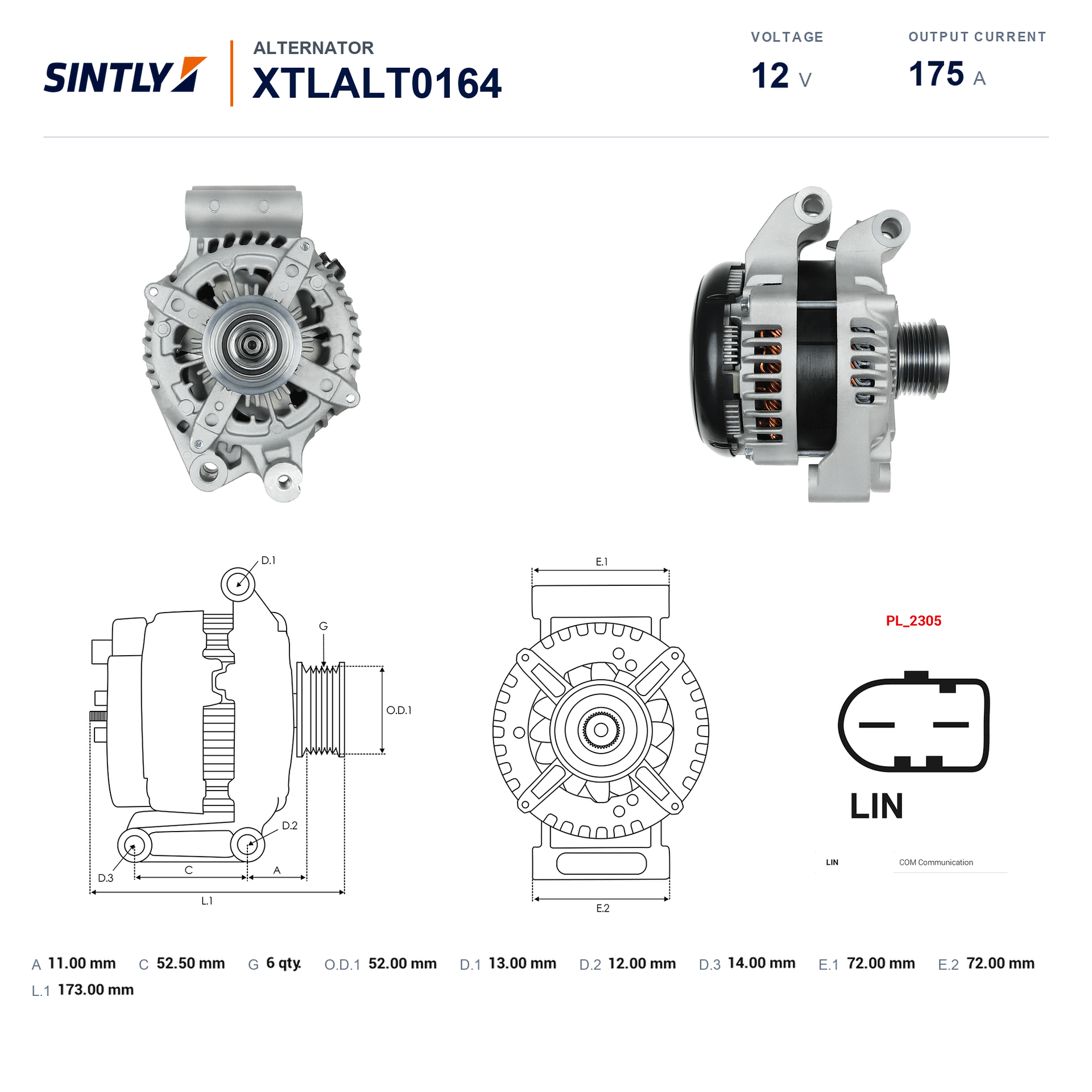 Alternator XTLALT0164