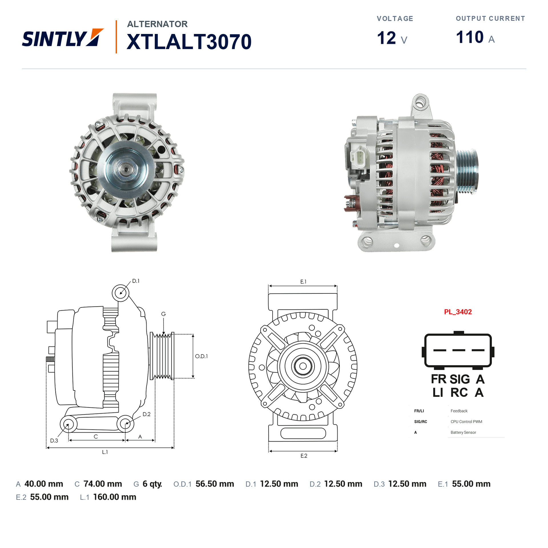 Alternator XTLALT3070