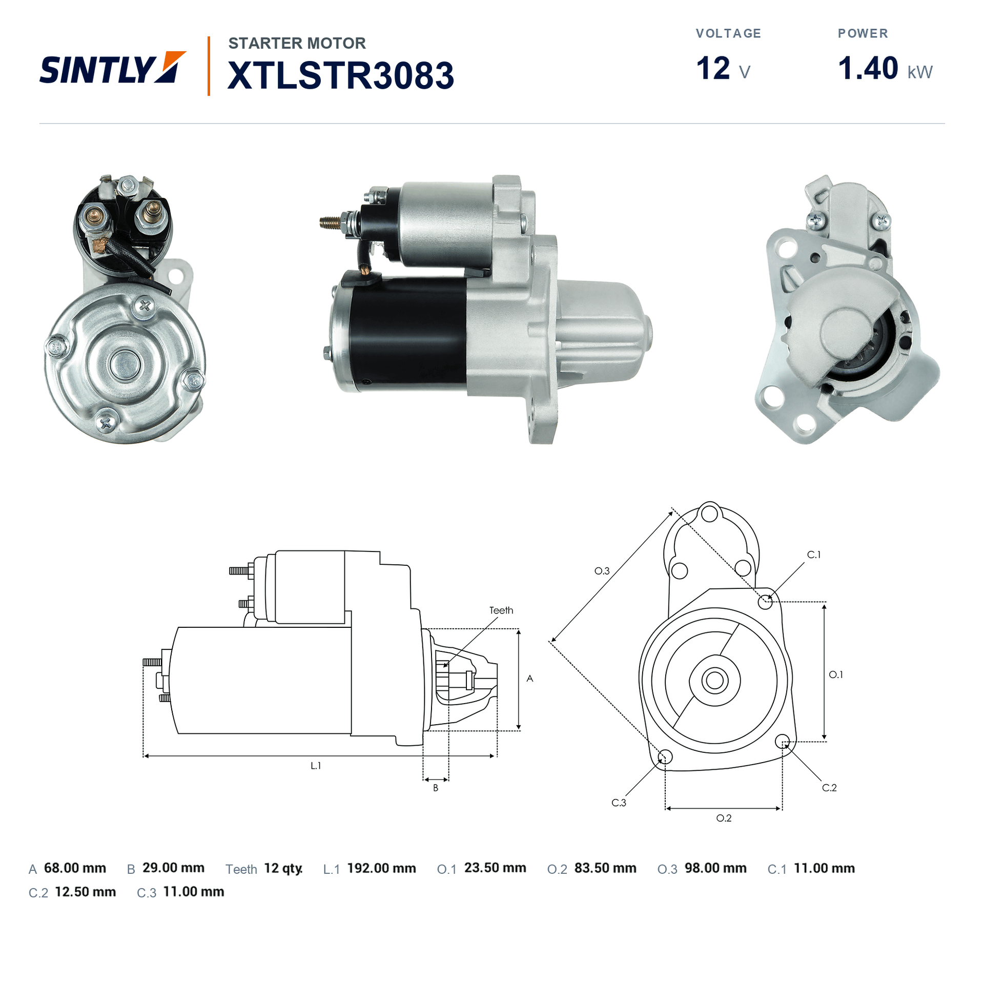 Motor de arranque XTLSTR3083