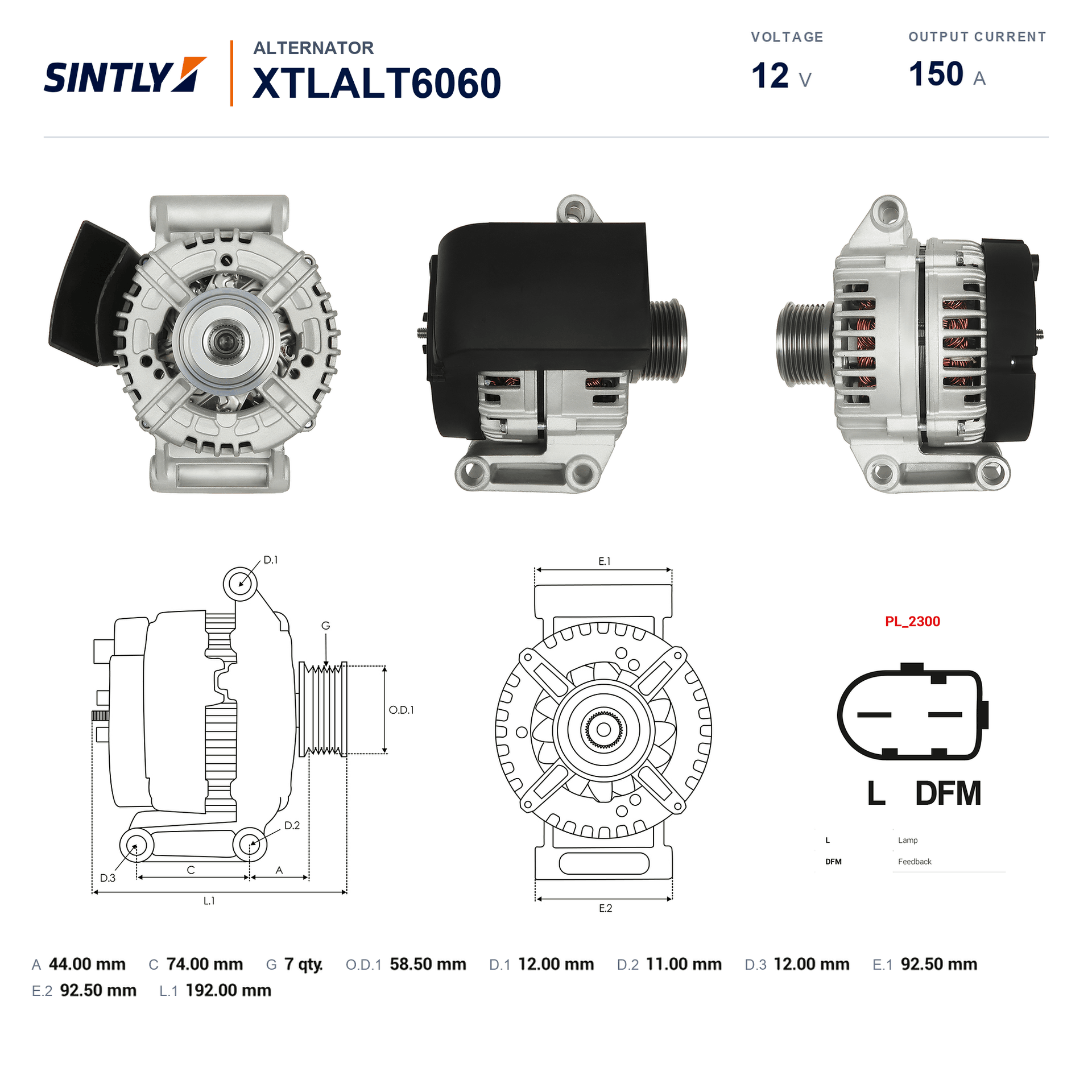 Alternator XTLALT6060