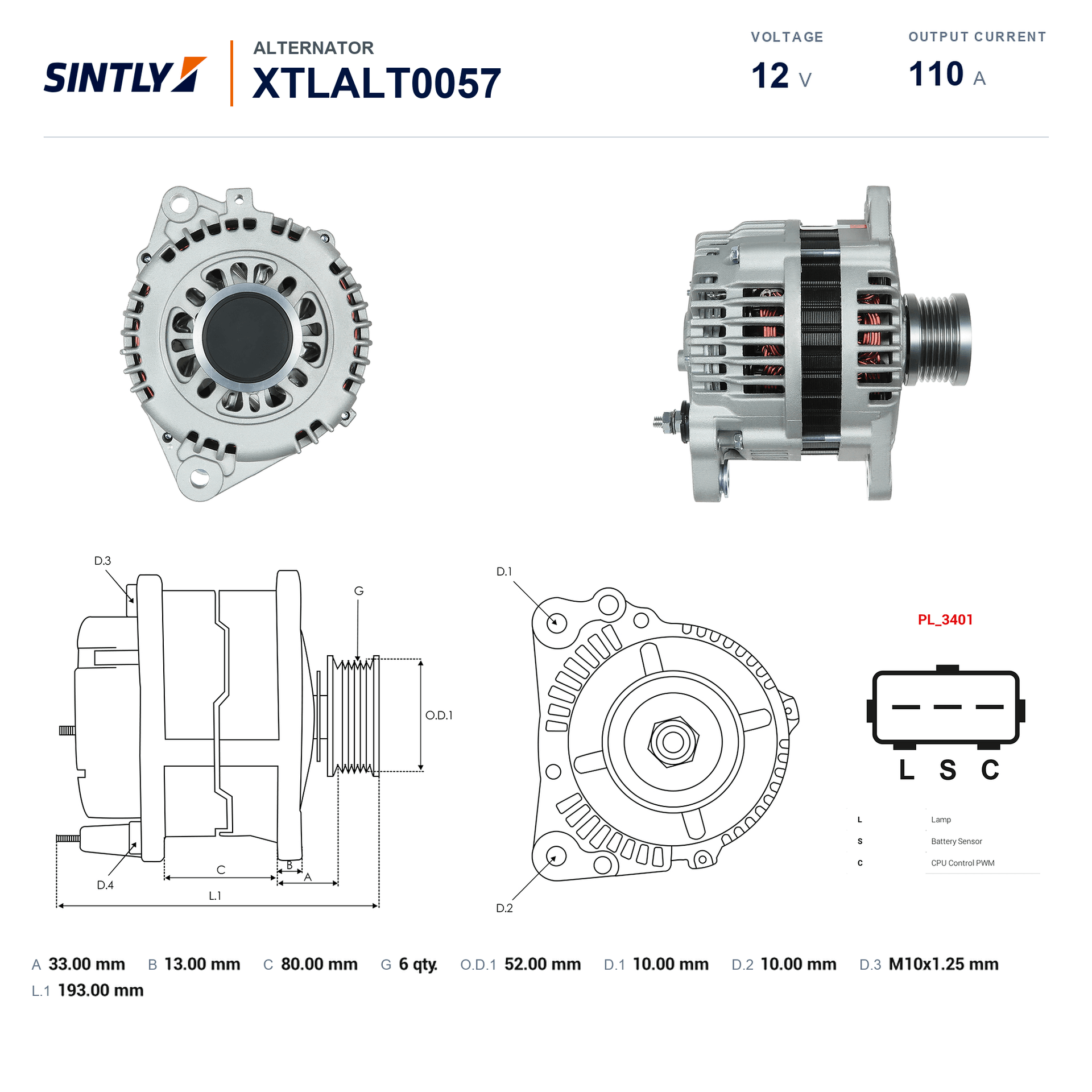 Alternator XTLALT0057