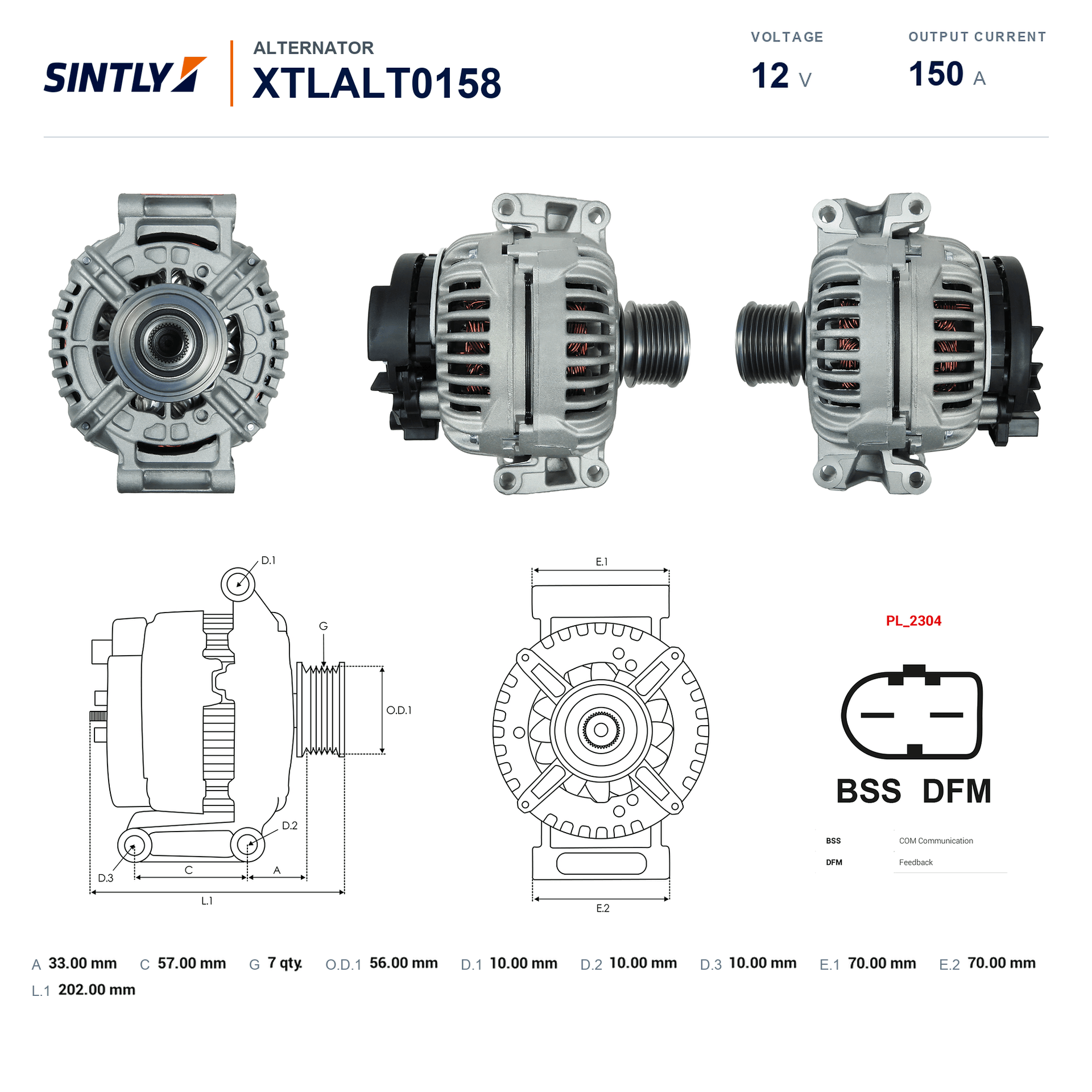 Alternator XTLALT0158