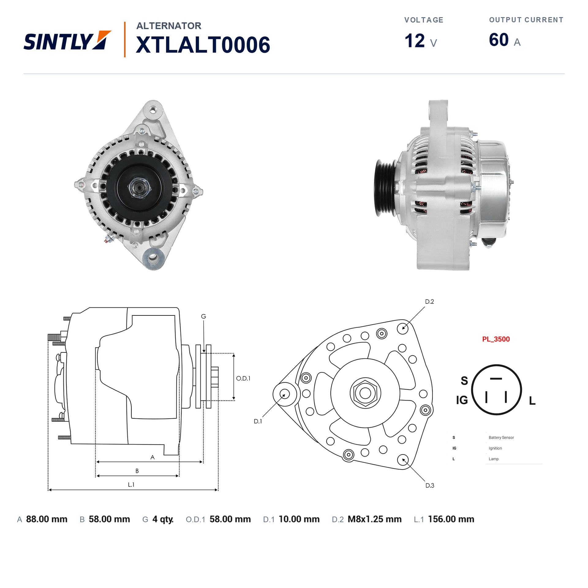 Alternator XTLALT0006