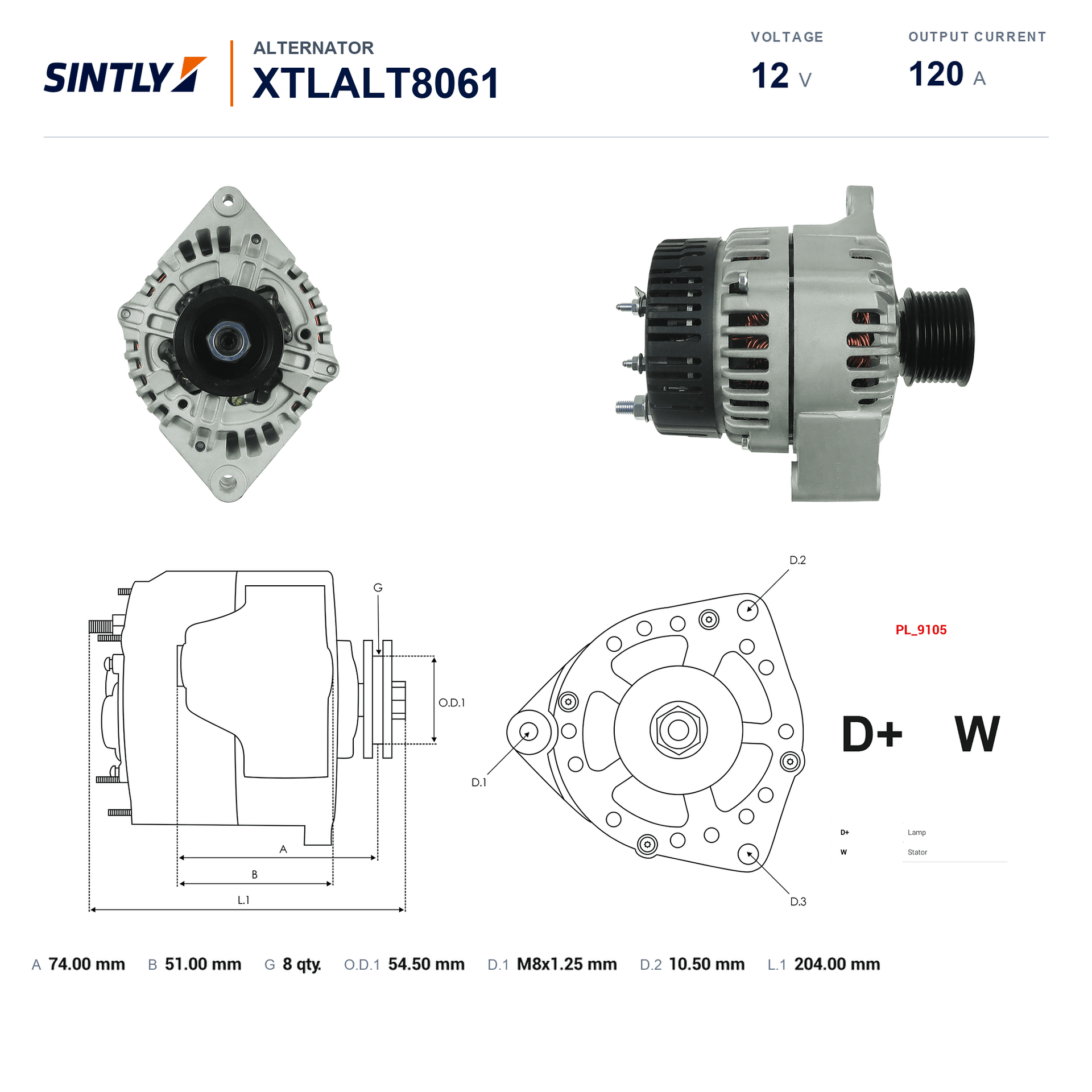Alternator XTLALT8061