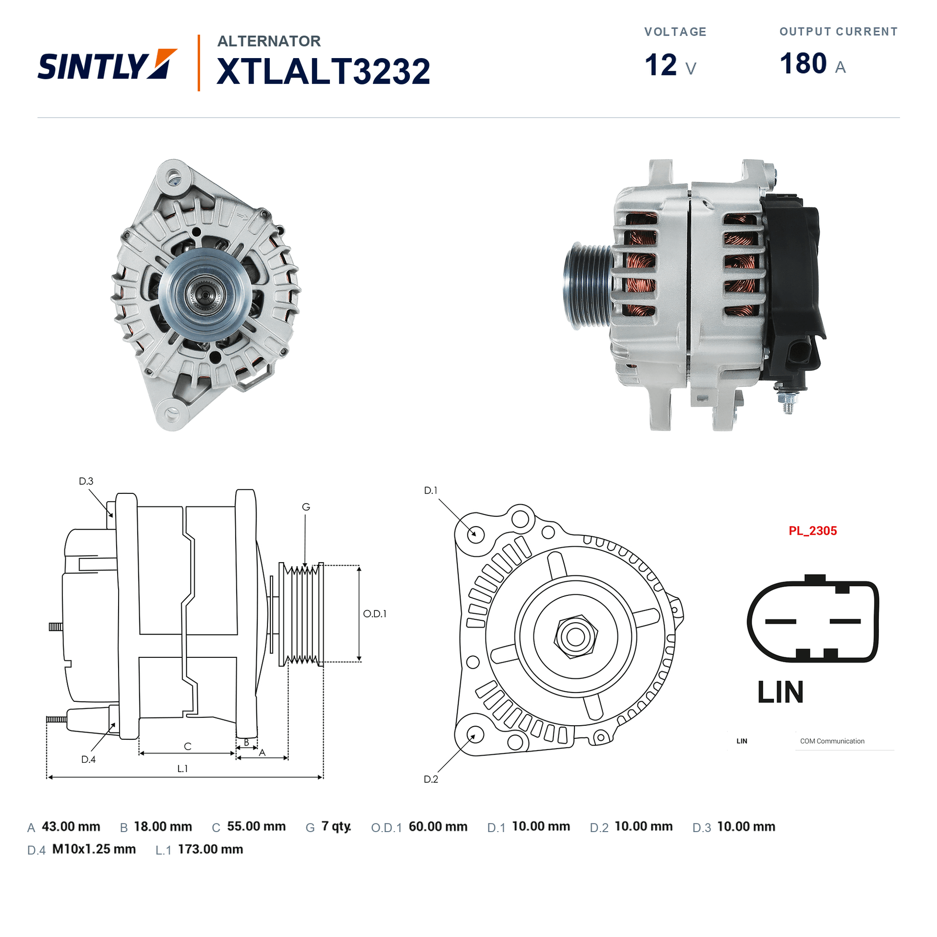 Alternator XTLALT3232