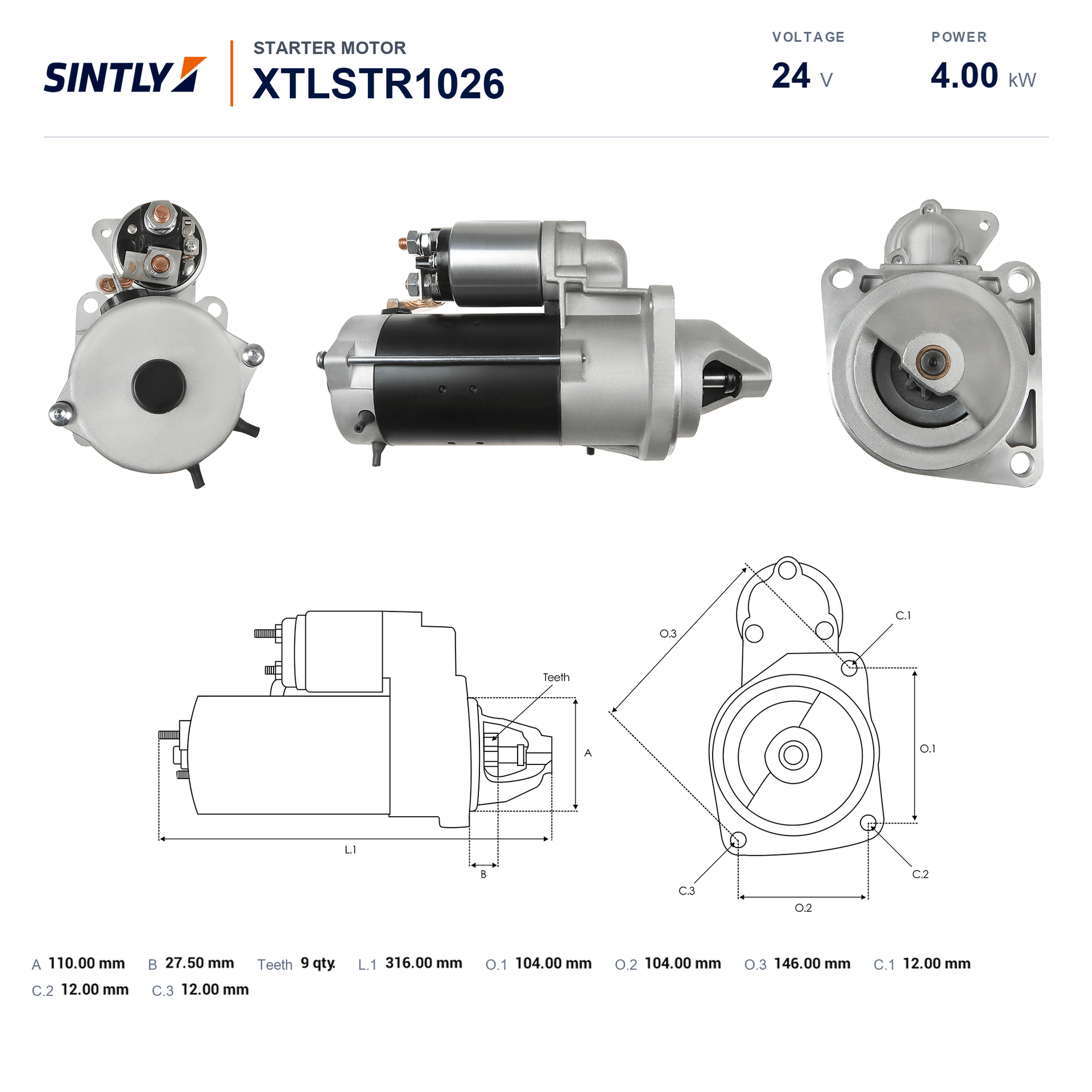 Motor de arranque XTLSTR1026