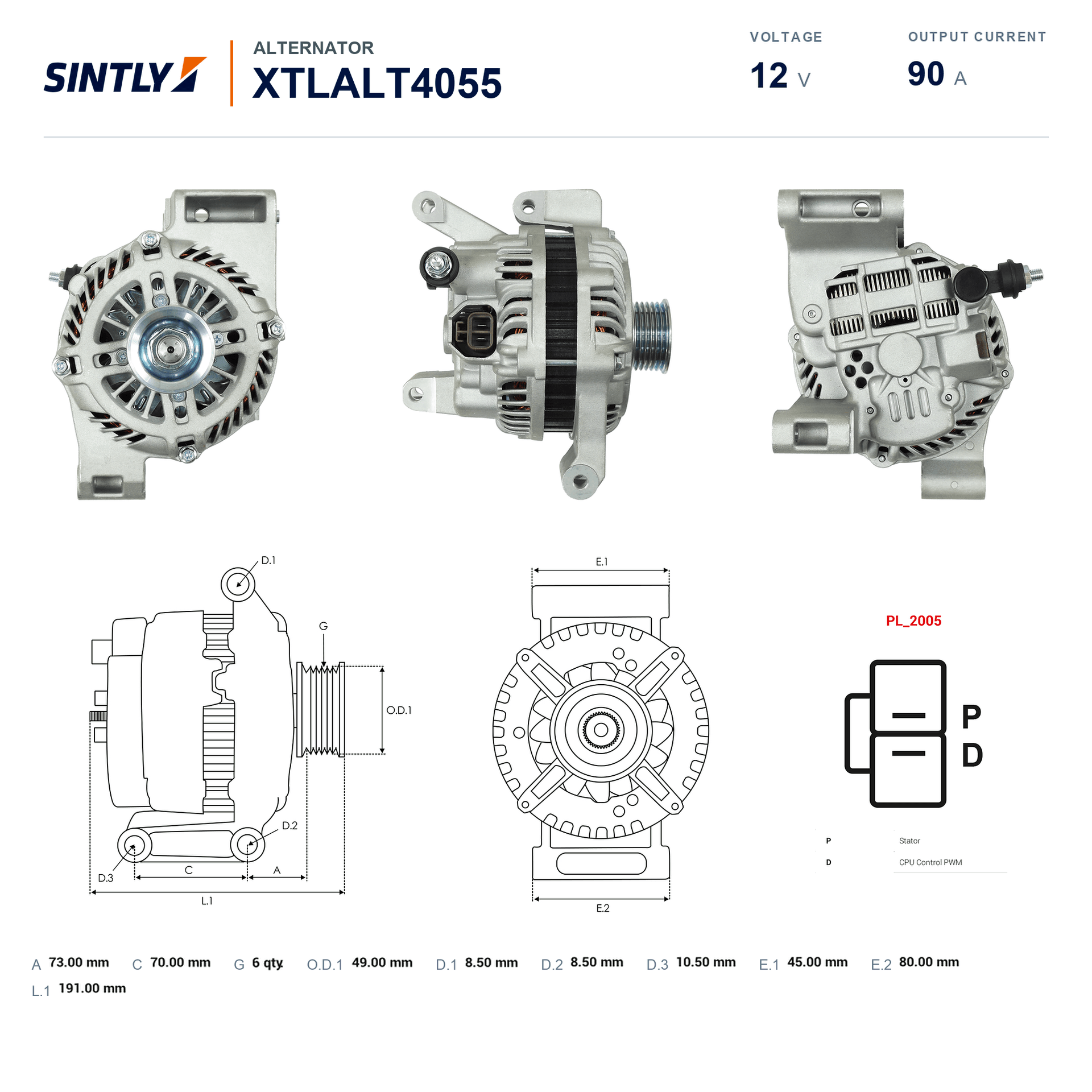 Alternator XTLALT4055