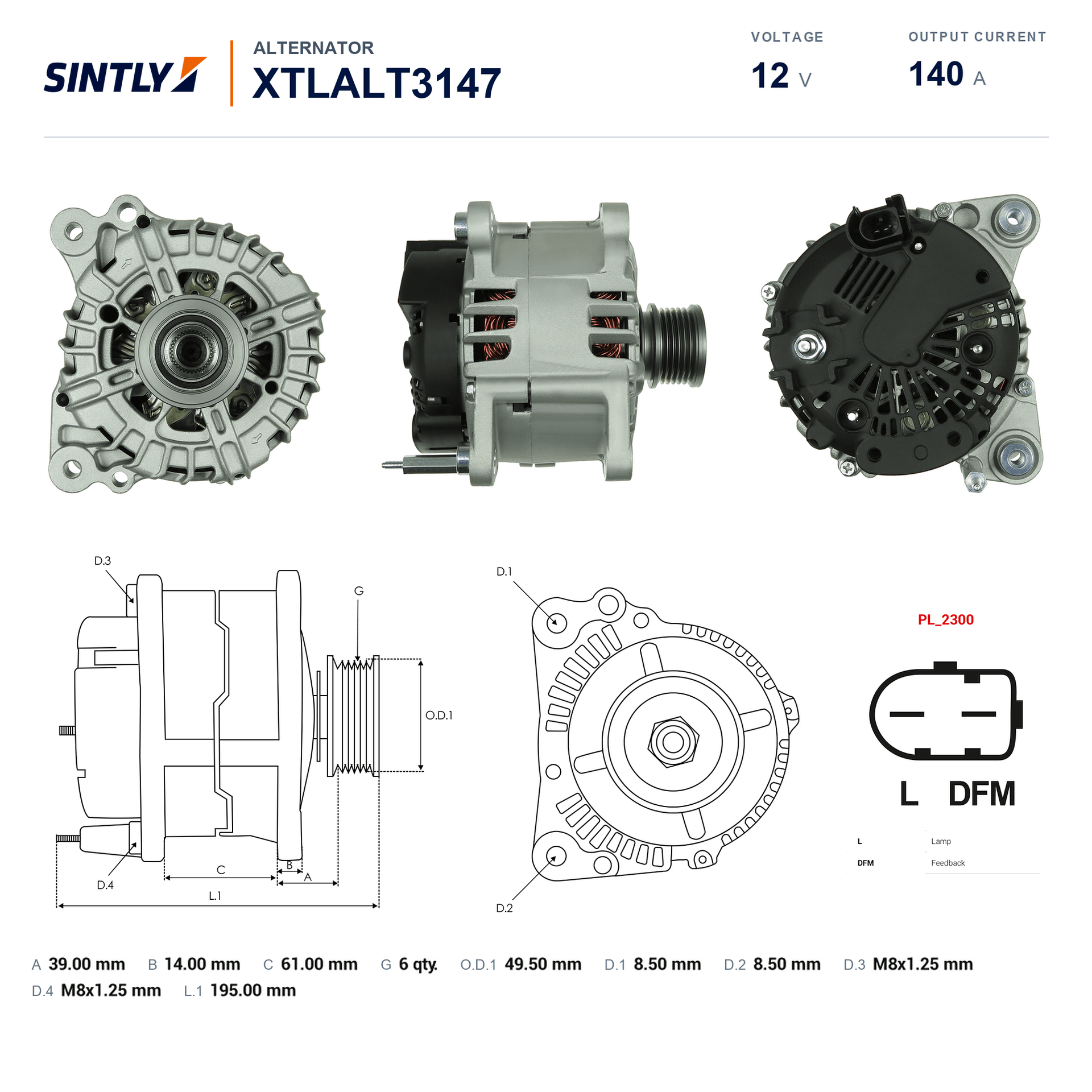 Alternator XTLALT3147