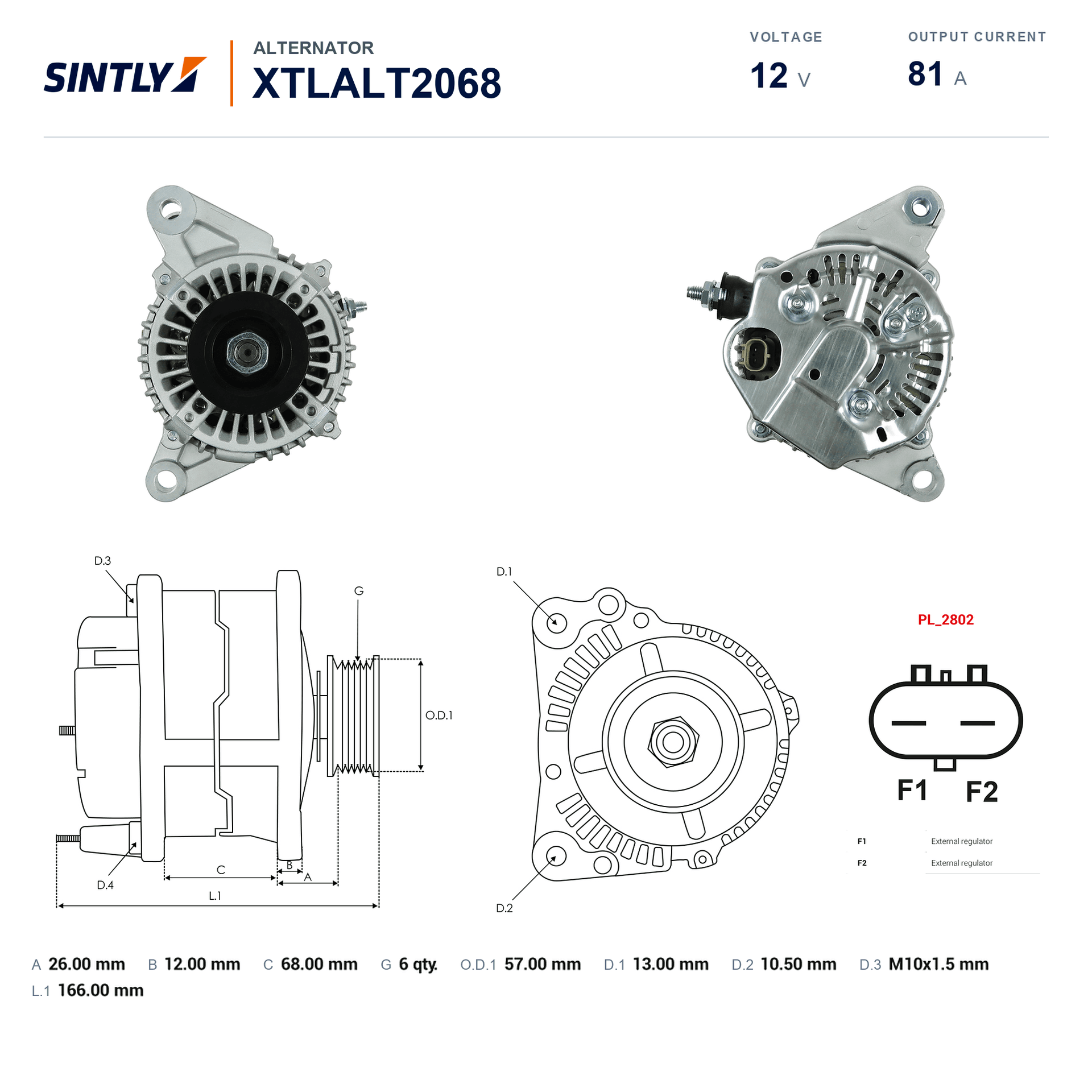 Alternator XTLALT2068