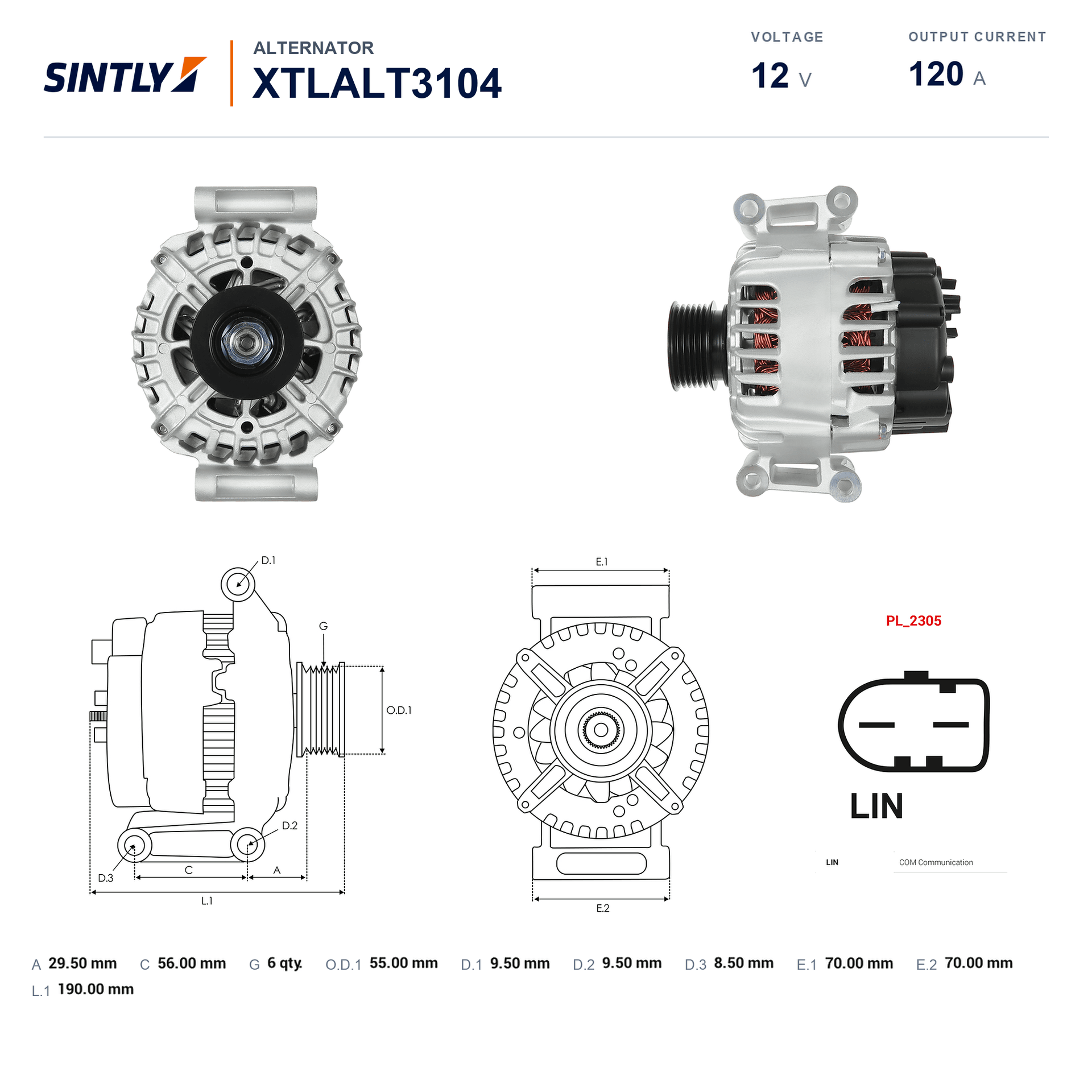 Alternator XTLALT3104
