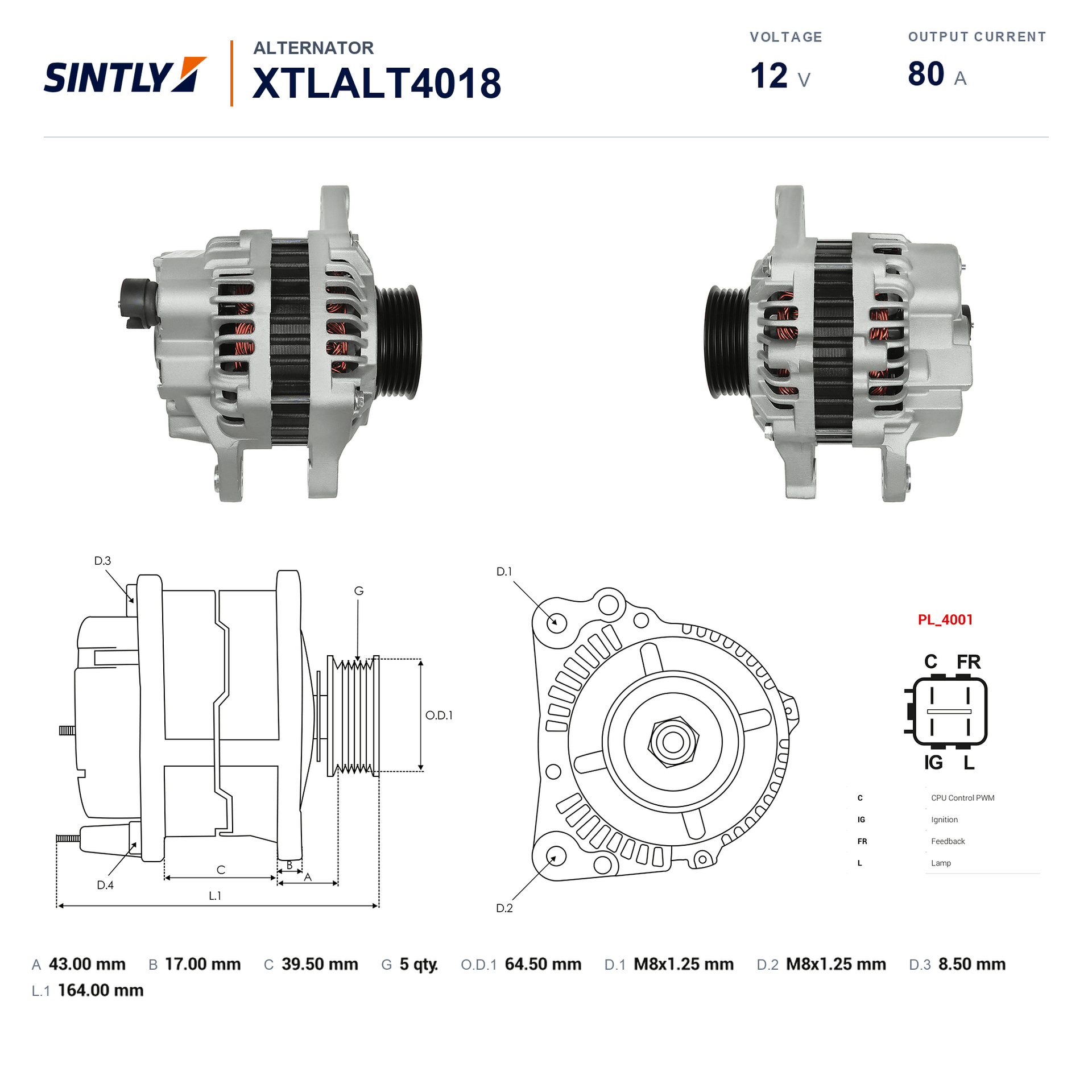 Alternador XTLALT4018