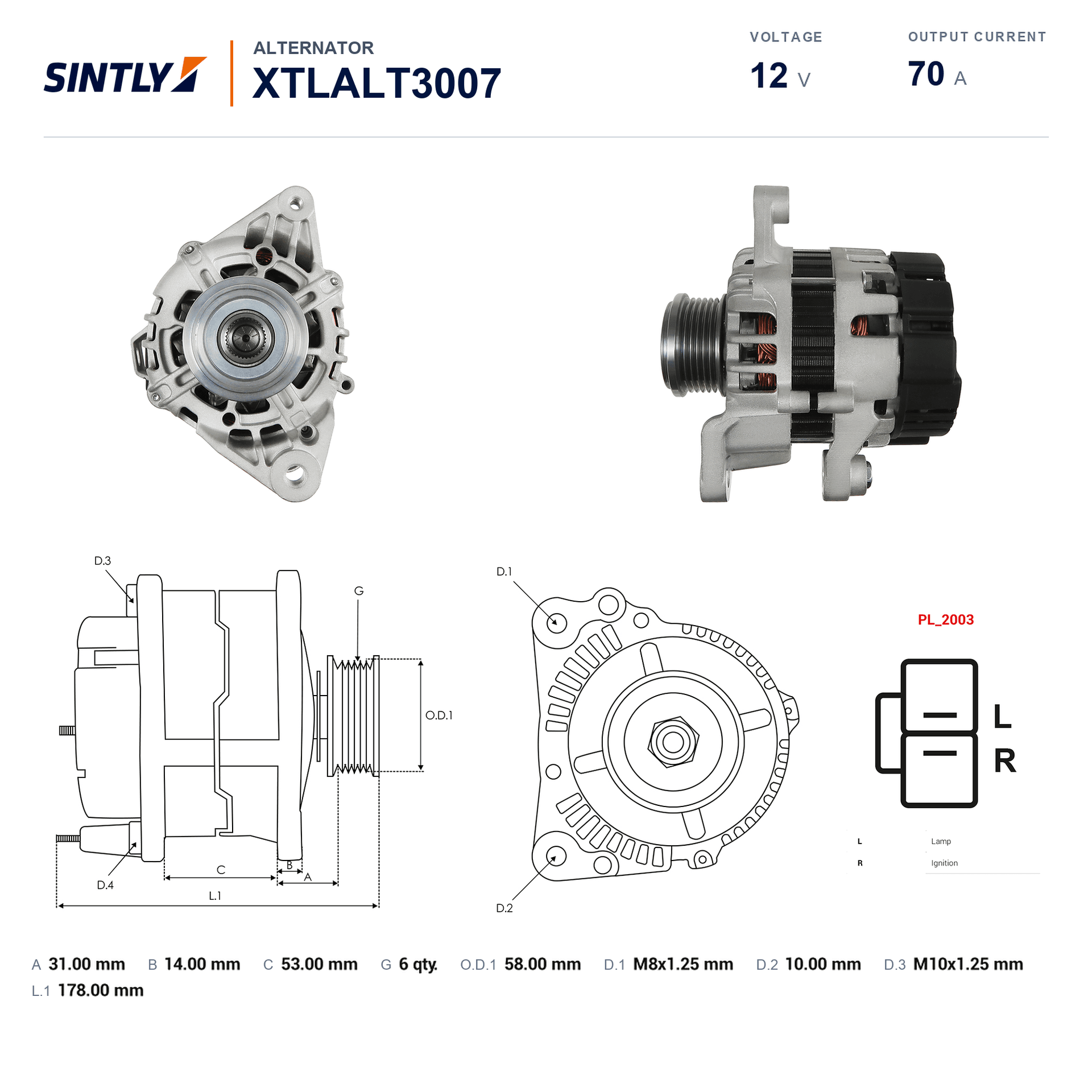 Alternator XTLALT3007