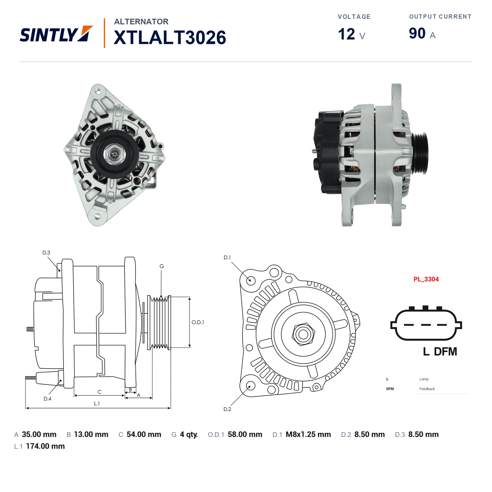 Alternator XTLALT3026