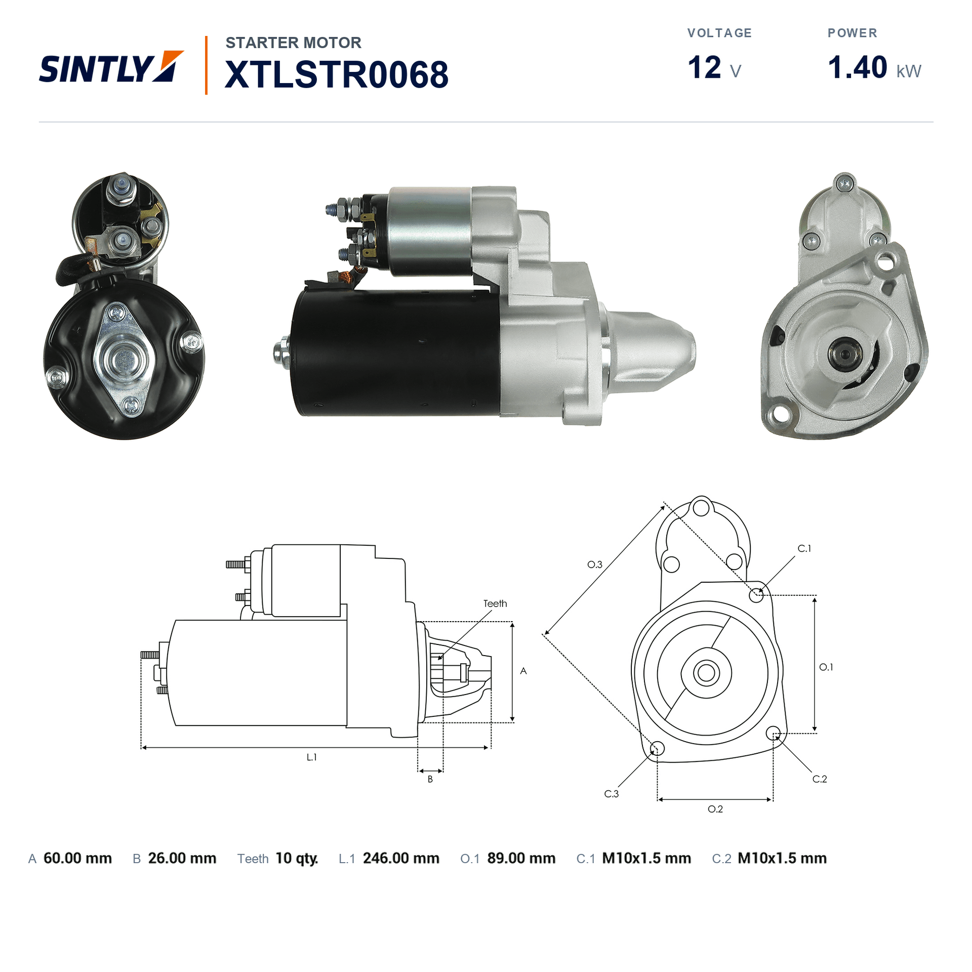 Motor de arranque XTLSTR0068