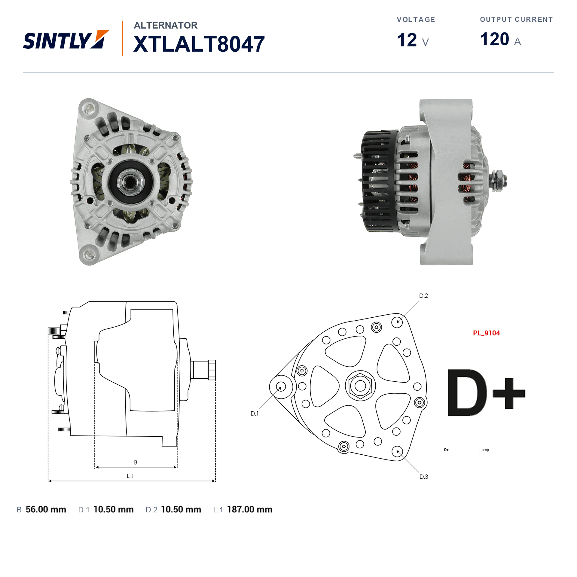 Alternator XTLALT8047