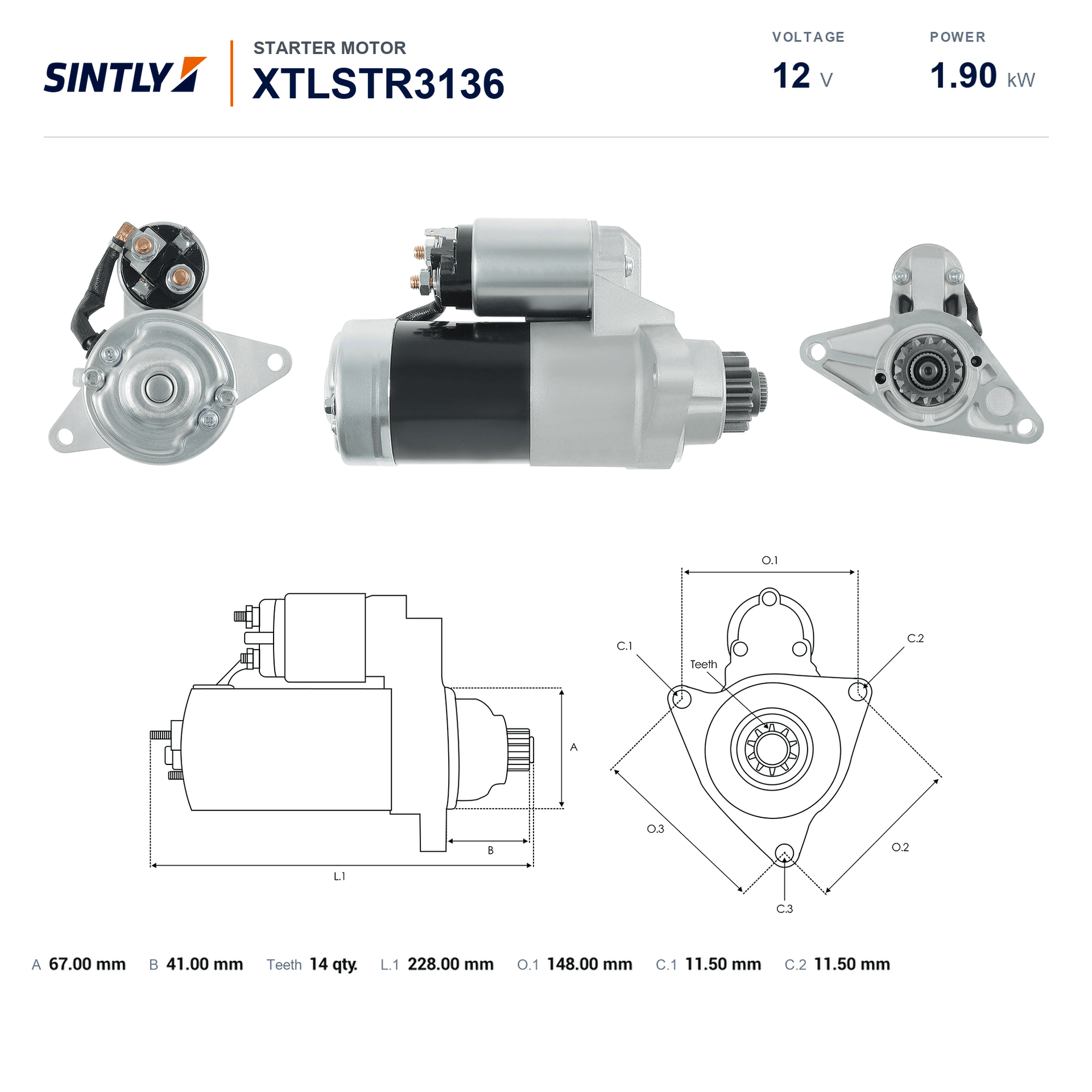 Motor de arranque XTLSTR3136