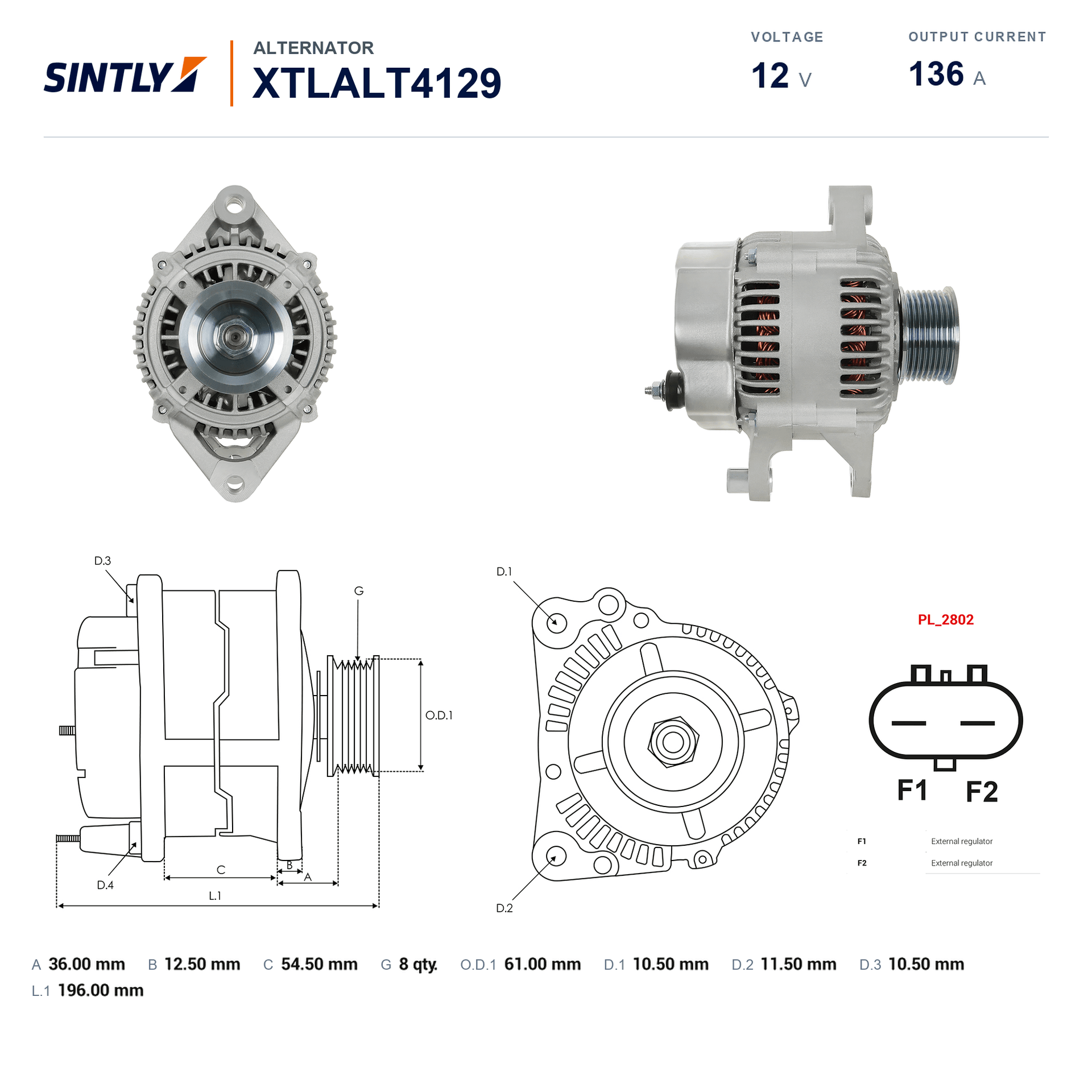 Alternator XTLALT4129