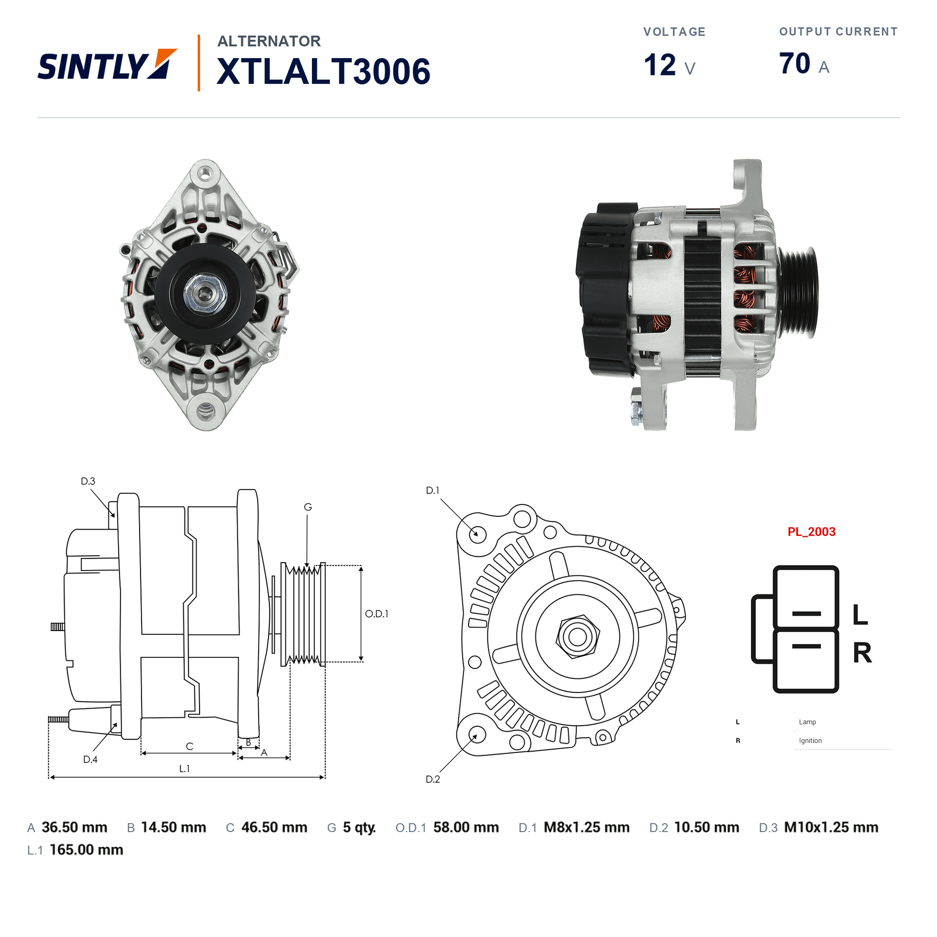 Alternator XTLALT3006