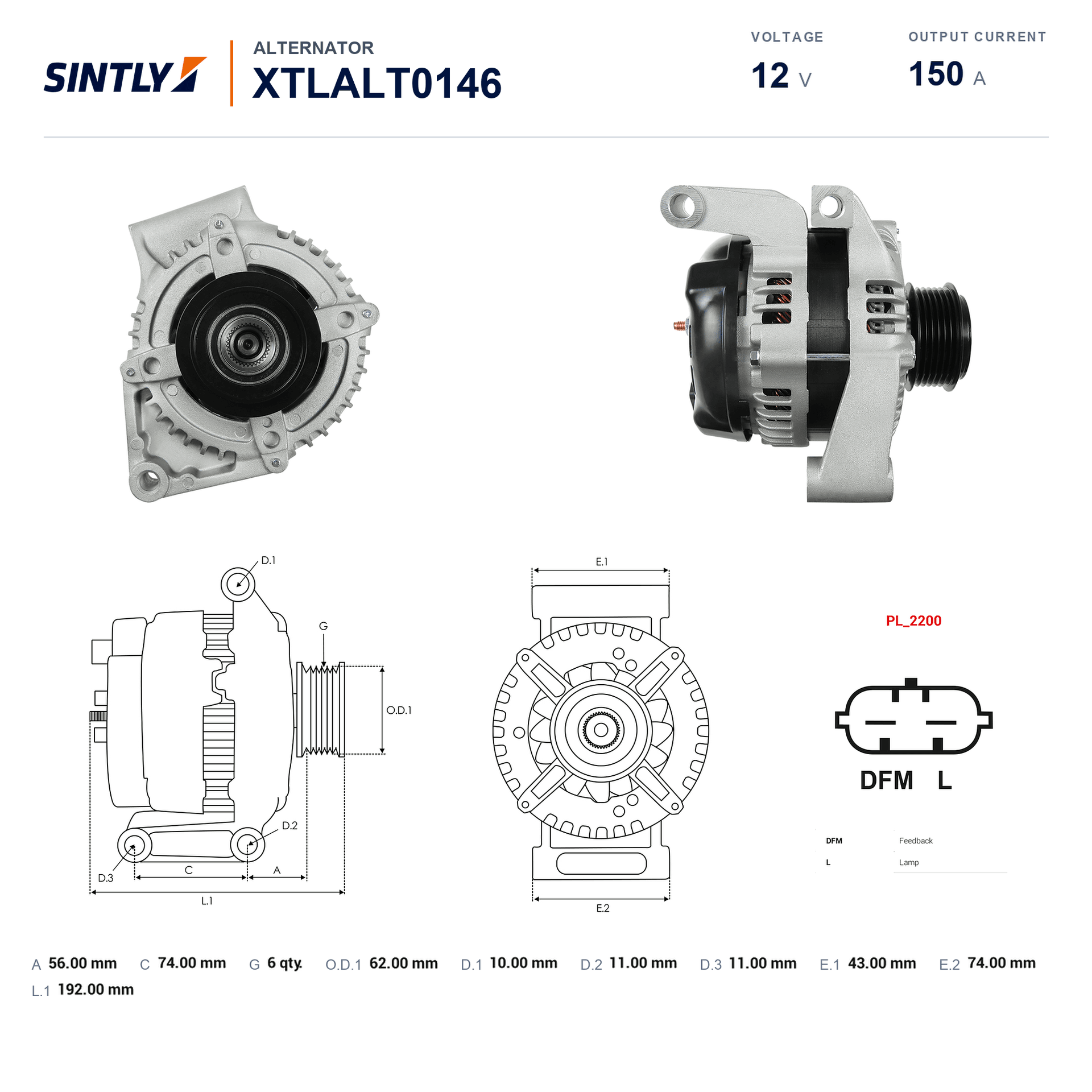 Alternator XTLALT0146