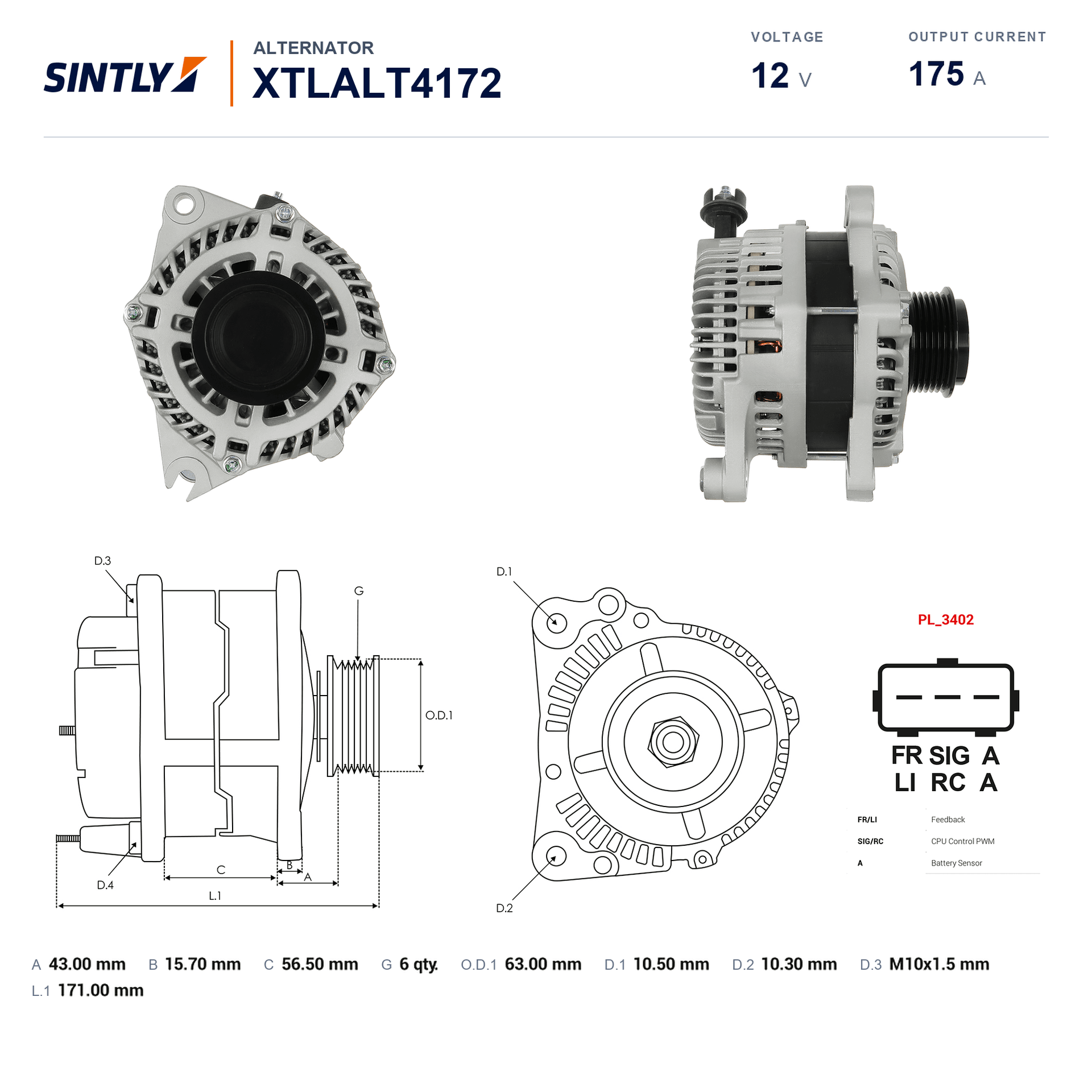 Alternator XTLALT4172