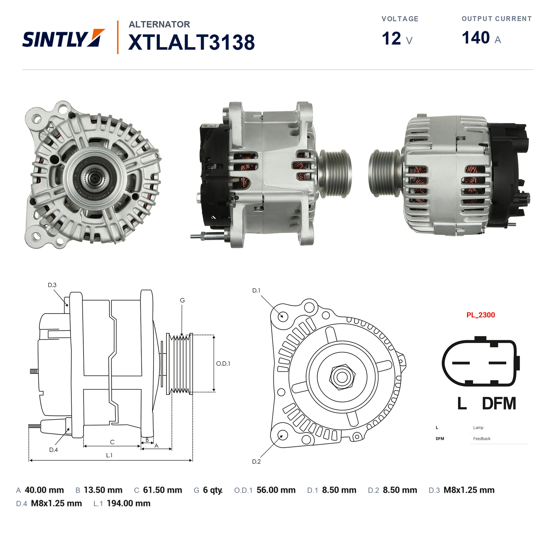 Alternator XTLALT3138