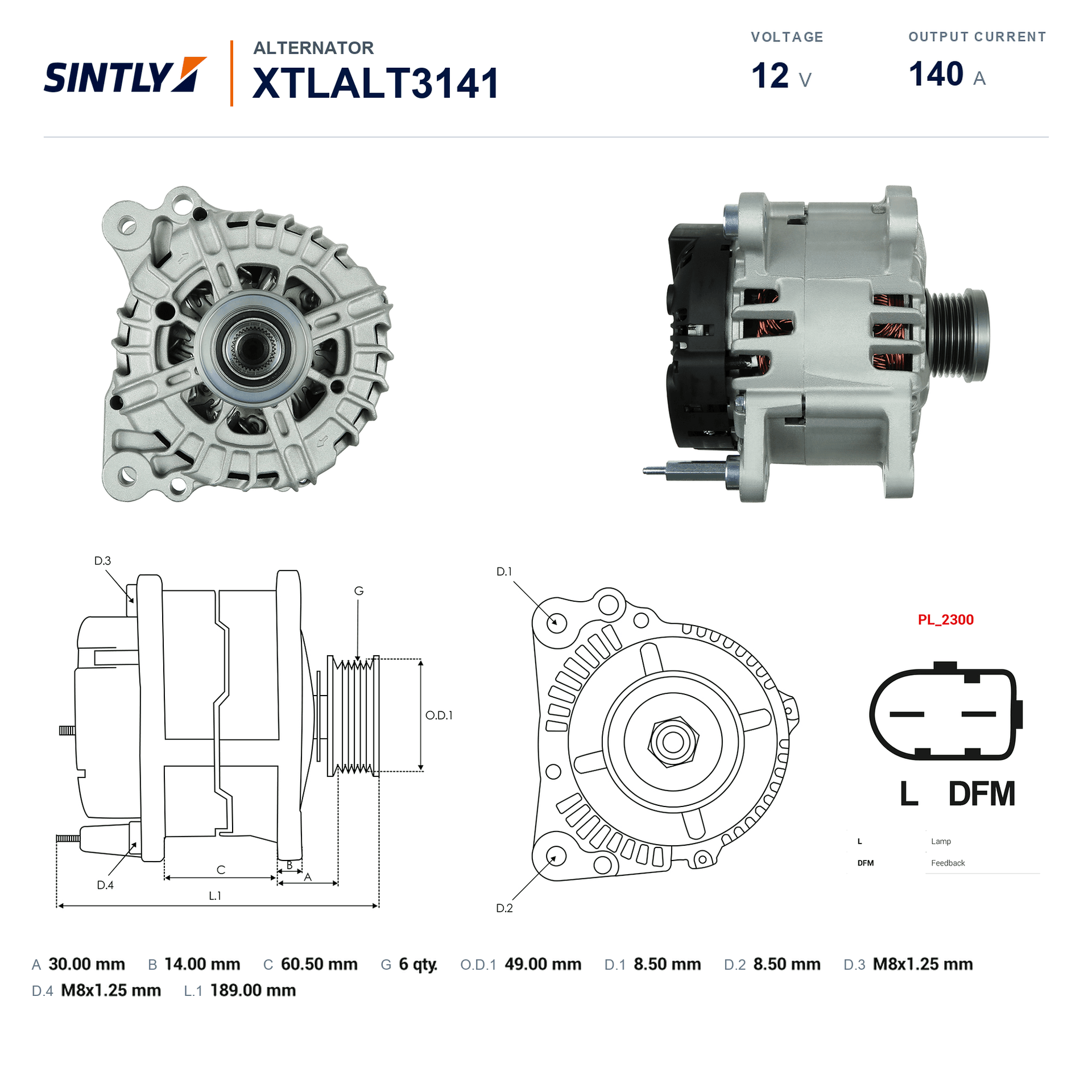 Alternator XTLALT3141