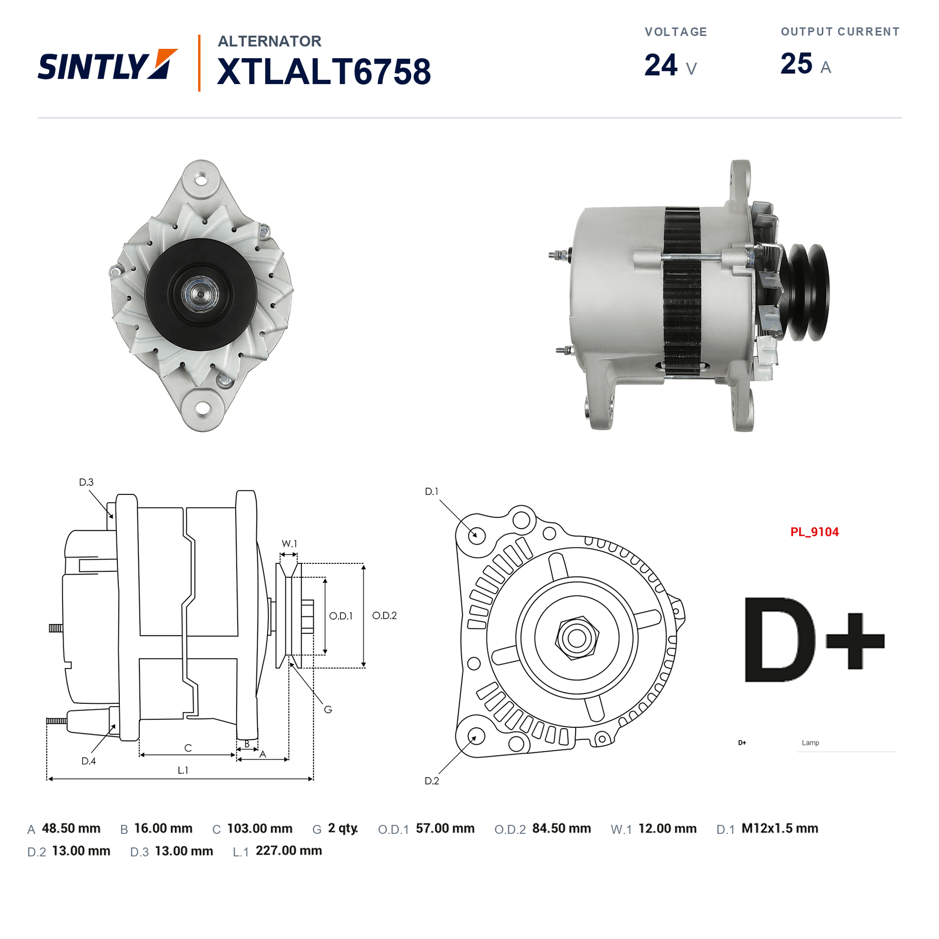 Alternator XTLALT6758