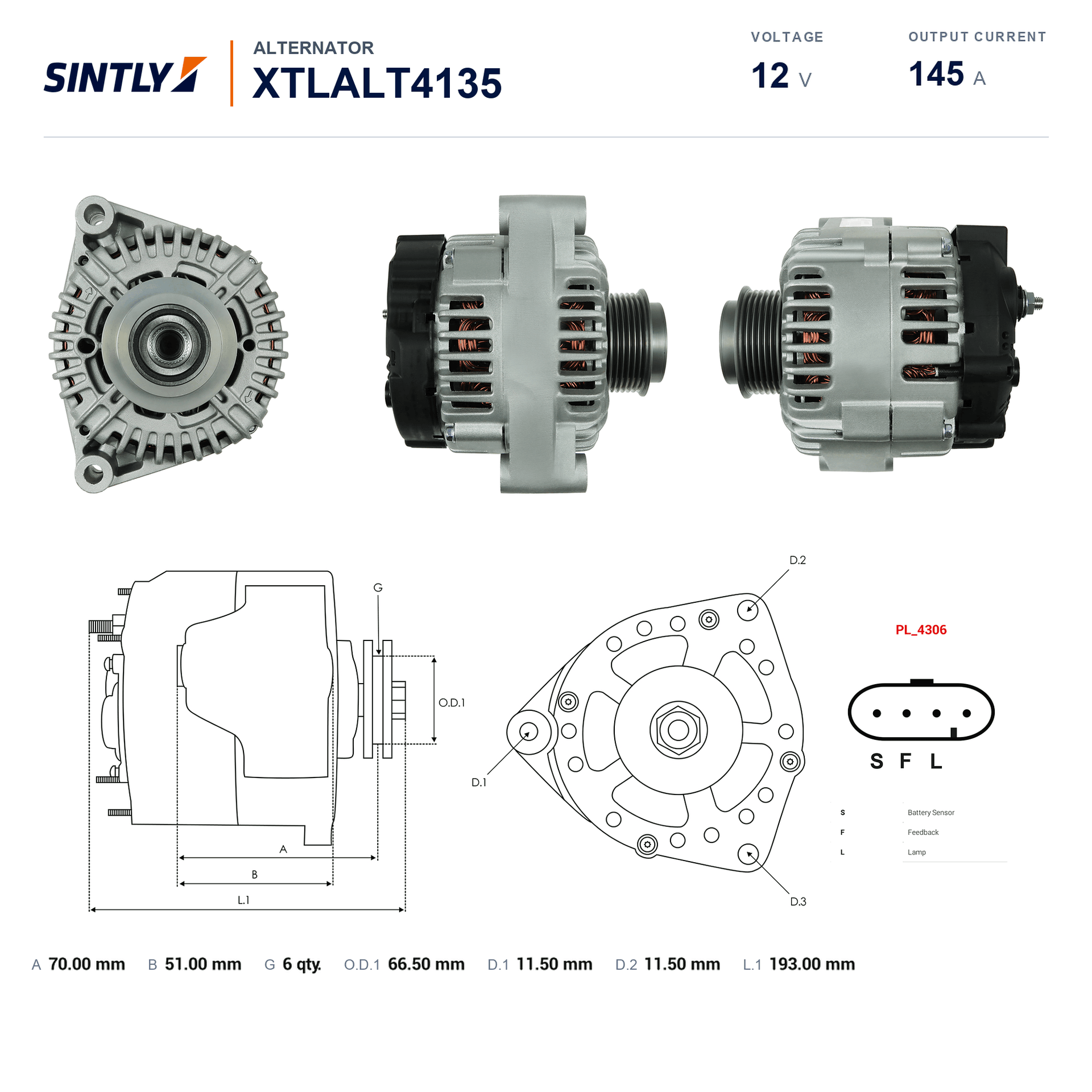 Alternator XTLALT4135