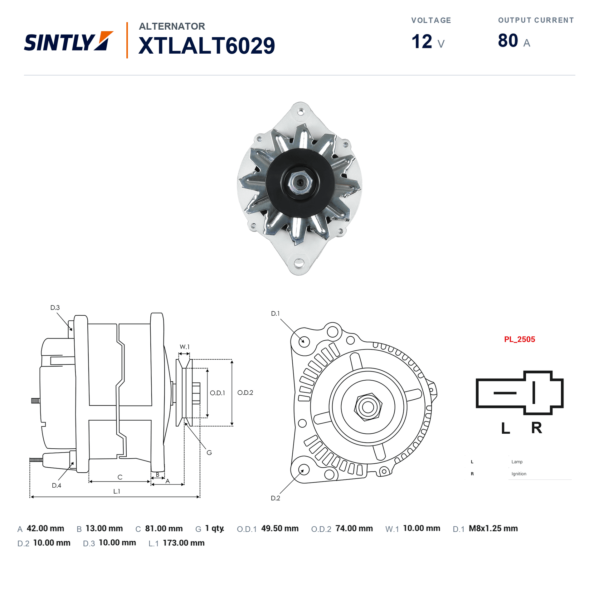 Alternator XTLALT6029