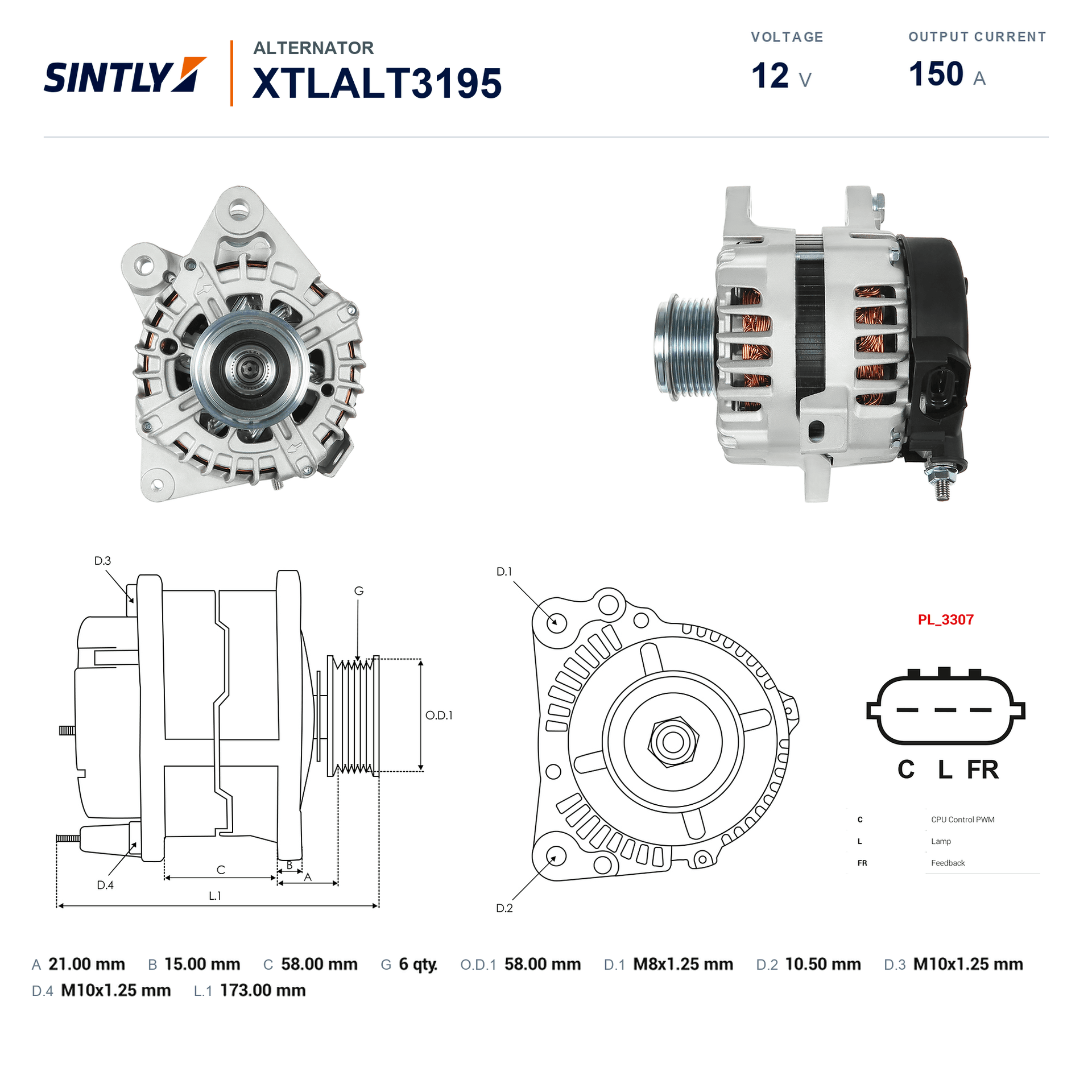 Alternator XTLALT3195