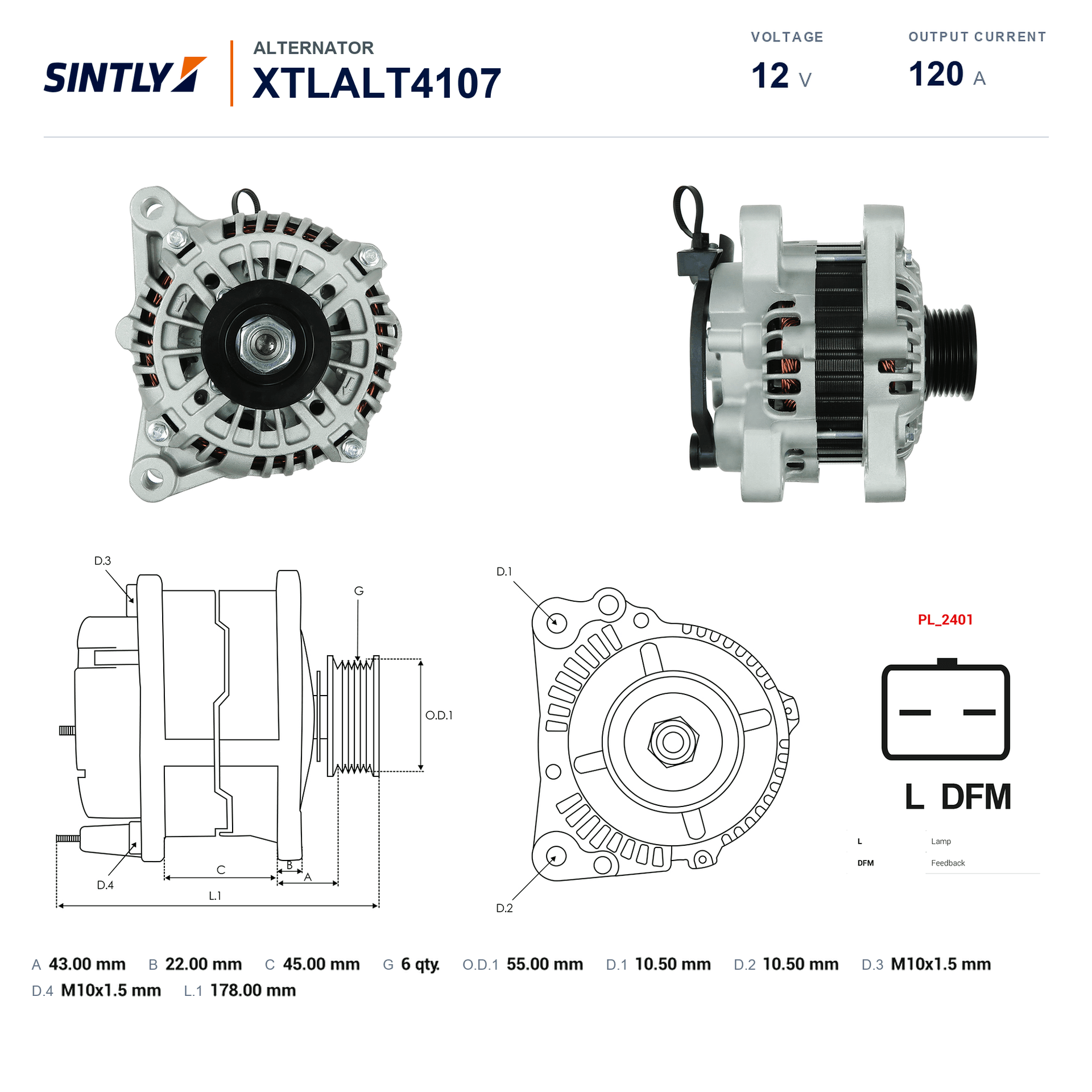 Alternator XTLALT4107