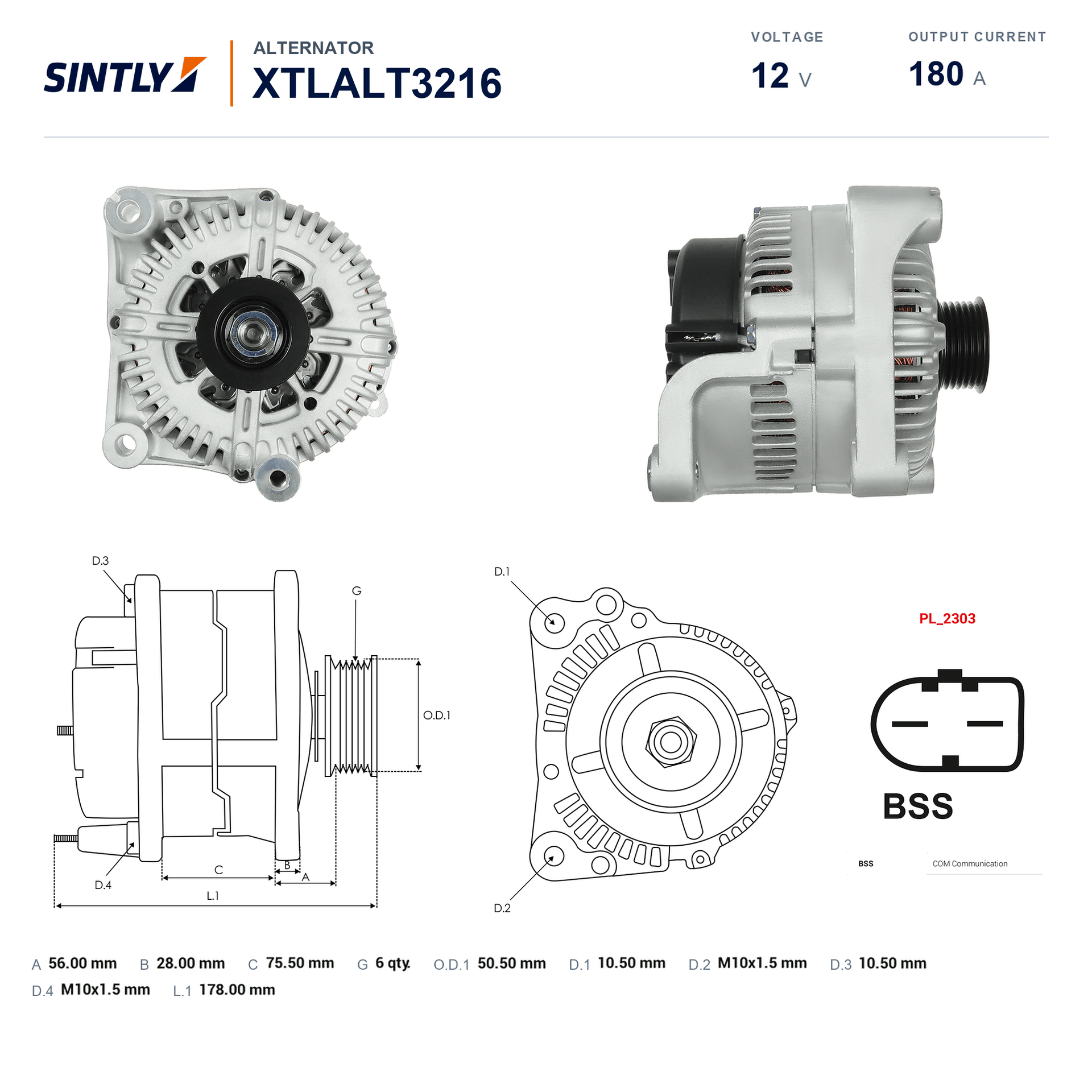 Alternator XTLALT3216