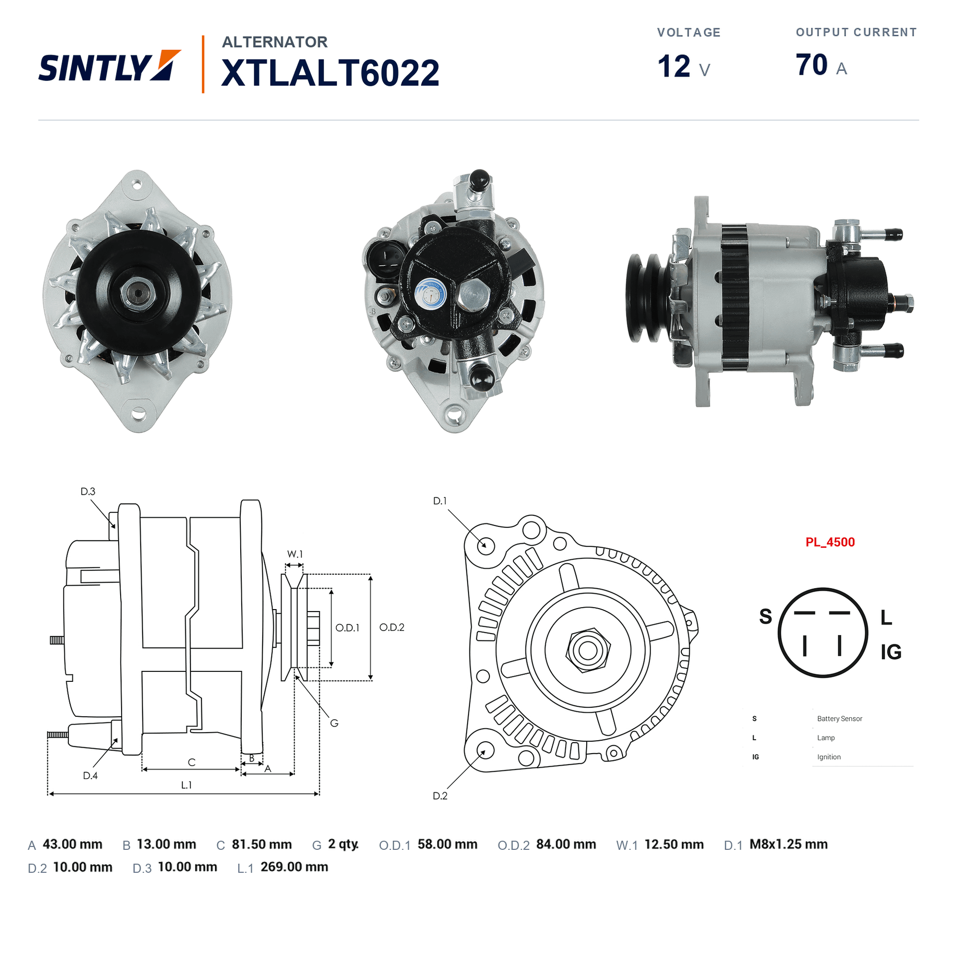 Alternator XTLALT6022