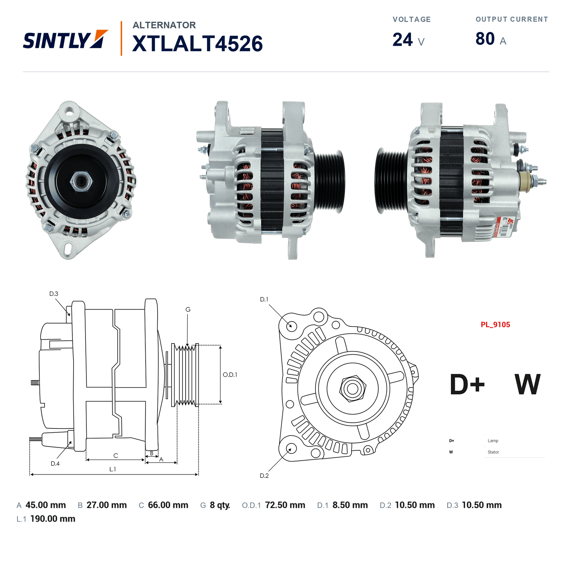 Alternator XTLALT4526