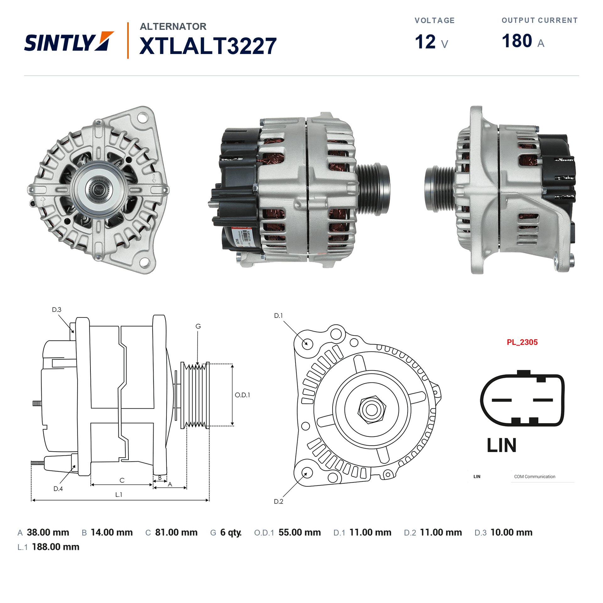 Alternator XTLALT3227