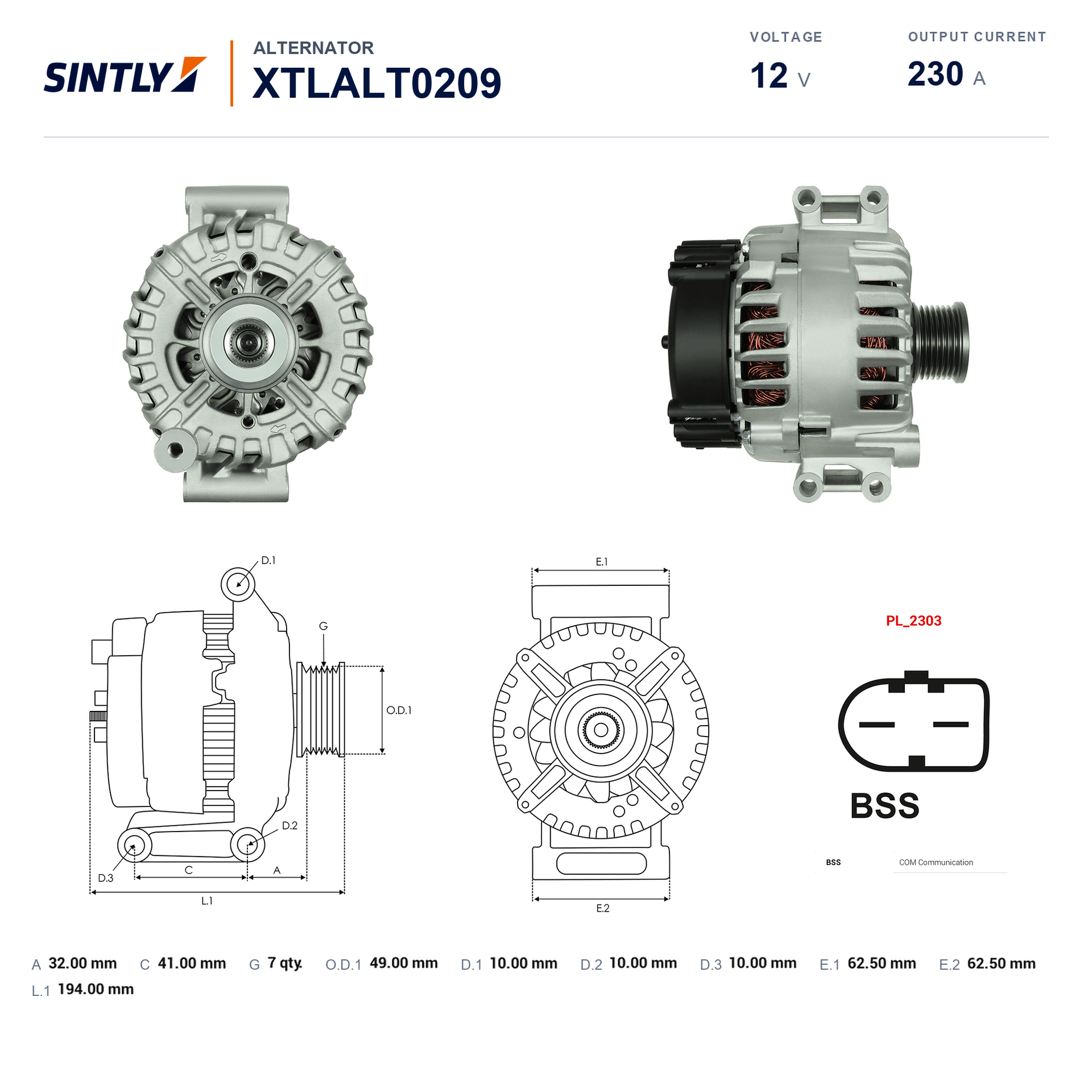 Alternator XTLALT0209