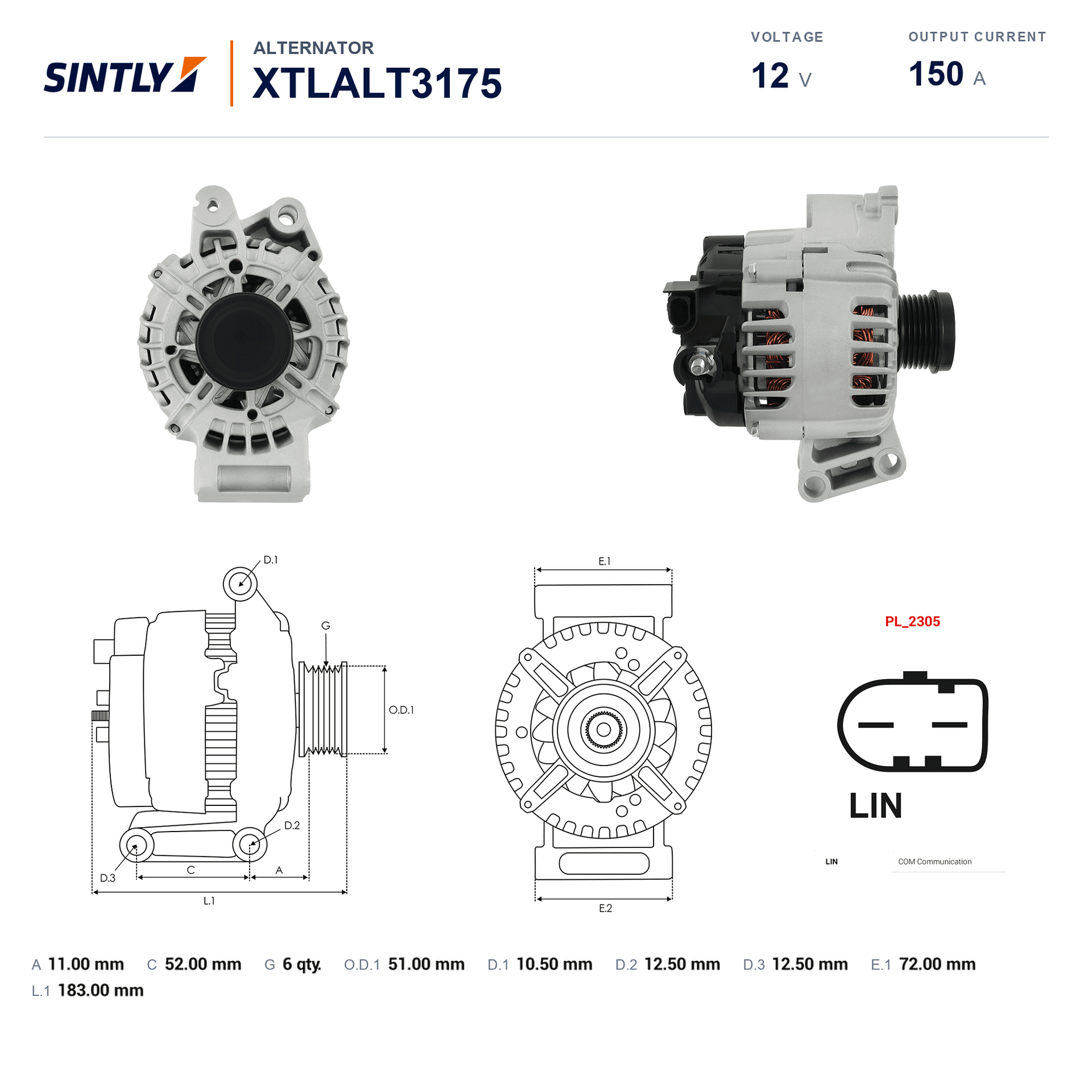 Alternator XTLALT3175
